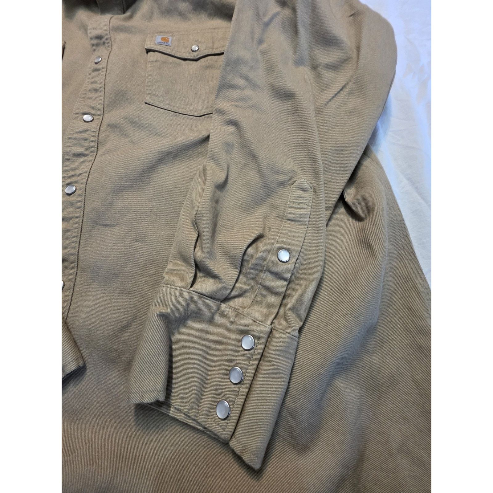 Carhartt Carhartt Pearl Snaps Tan Men's Size 2XL Work Shirt Size US XXL / EU 58 / 5 - 3 Thumbnail