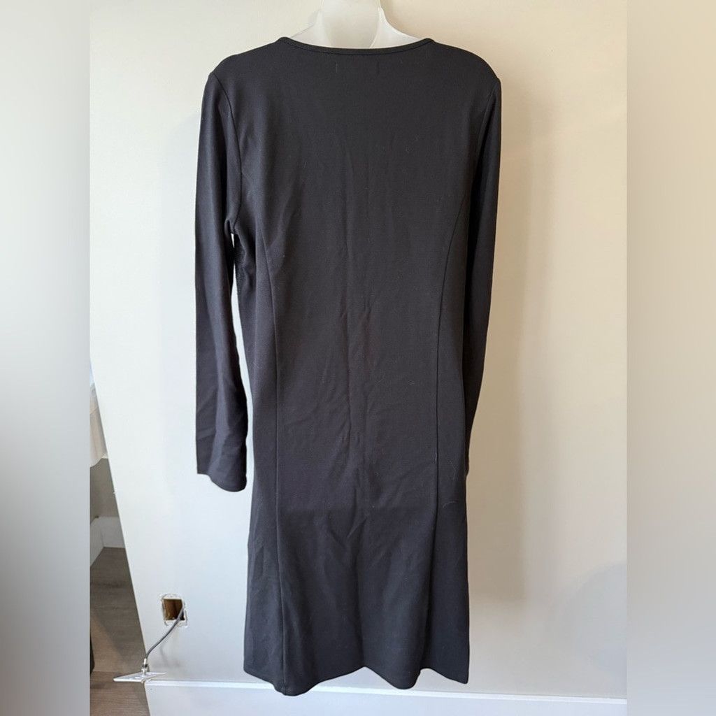 The Unbranded Brand Kokomarina Gray and Black Long Sleeve Sheath Dress Size L / US 10 / IT 46 - 2 Thumbnail