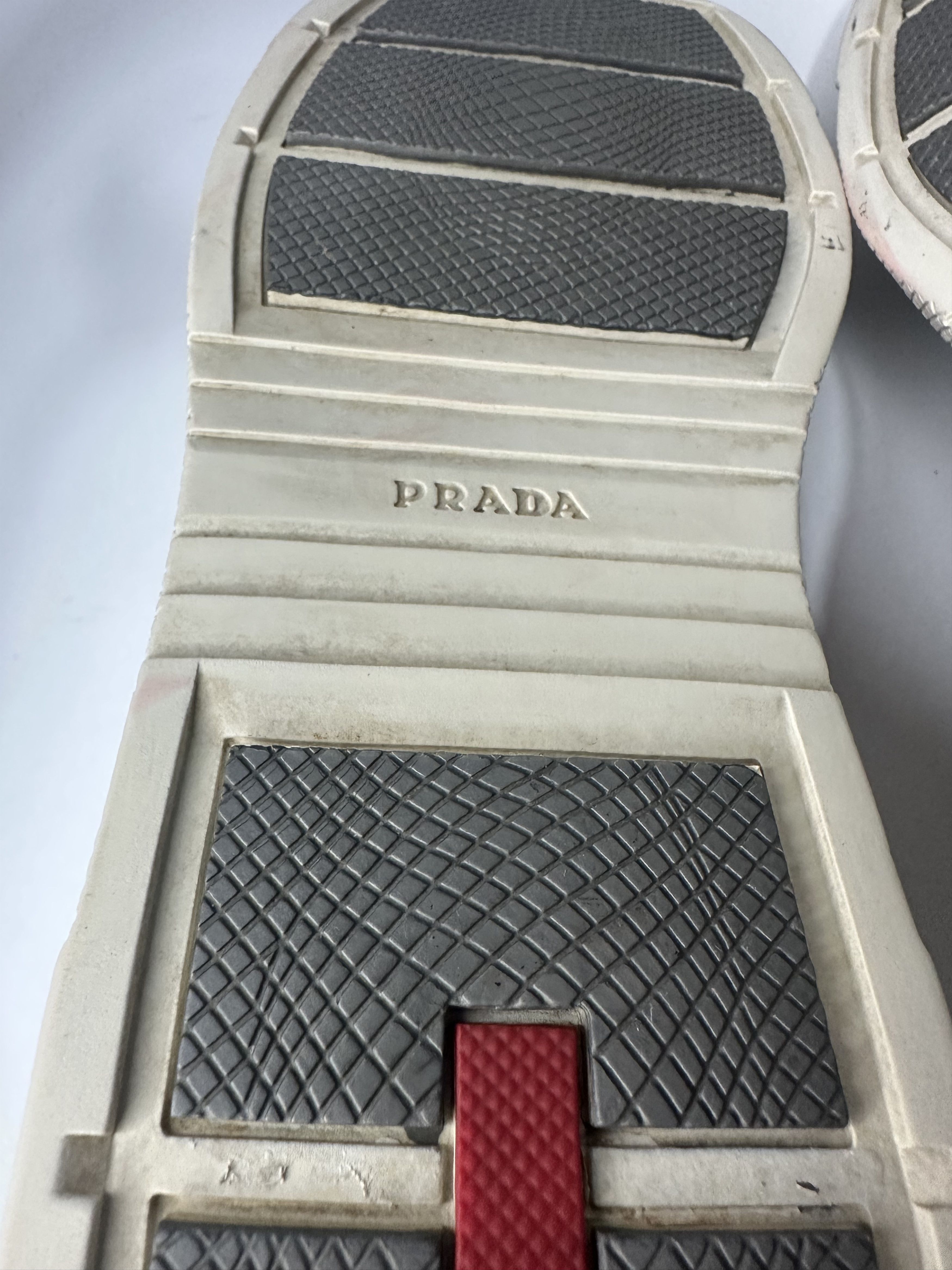 Prada Prada Pink and White Leather Low Top Sneakers. Size US 8 / EU 41 - 9 Thumbnail