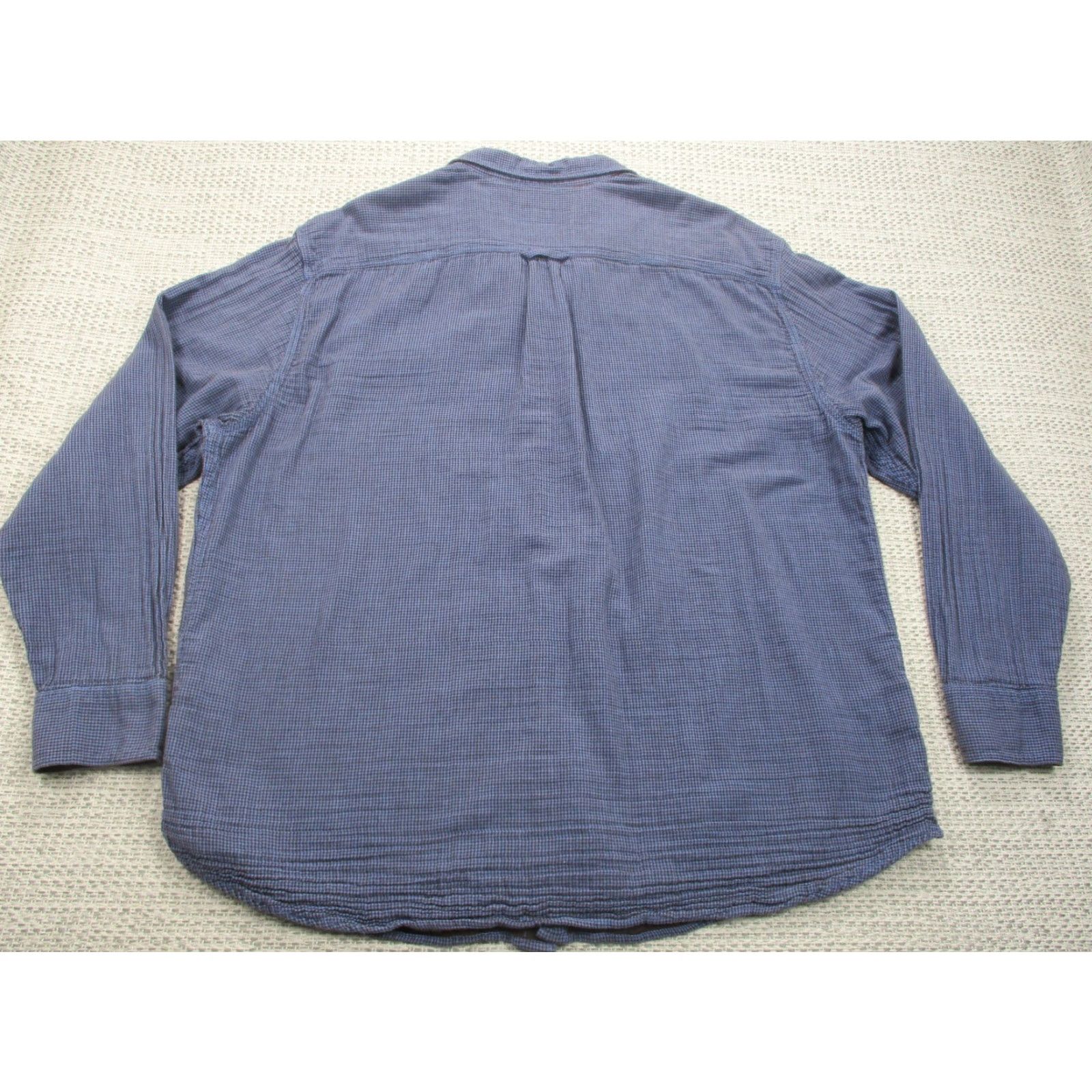 Tommy Bahama VINTAGE Tommy Bahama Shirt Mens L Button-Up Long Sleeve 2 Layer Breathable Sheer Check Blue Cotton Casual Beach USA 90s Mens Size US L / EU 52-54 / 3 - 6 Thumbnail
