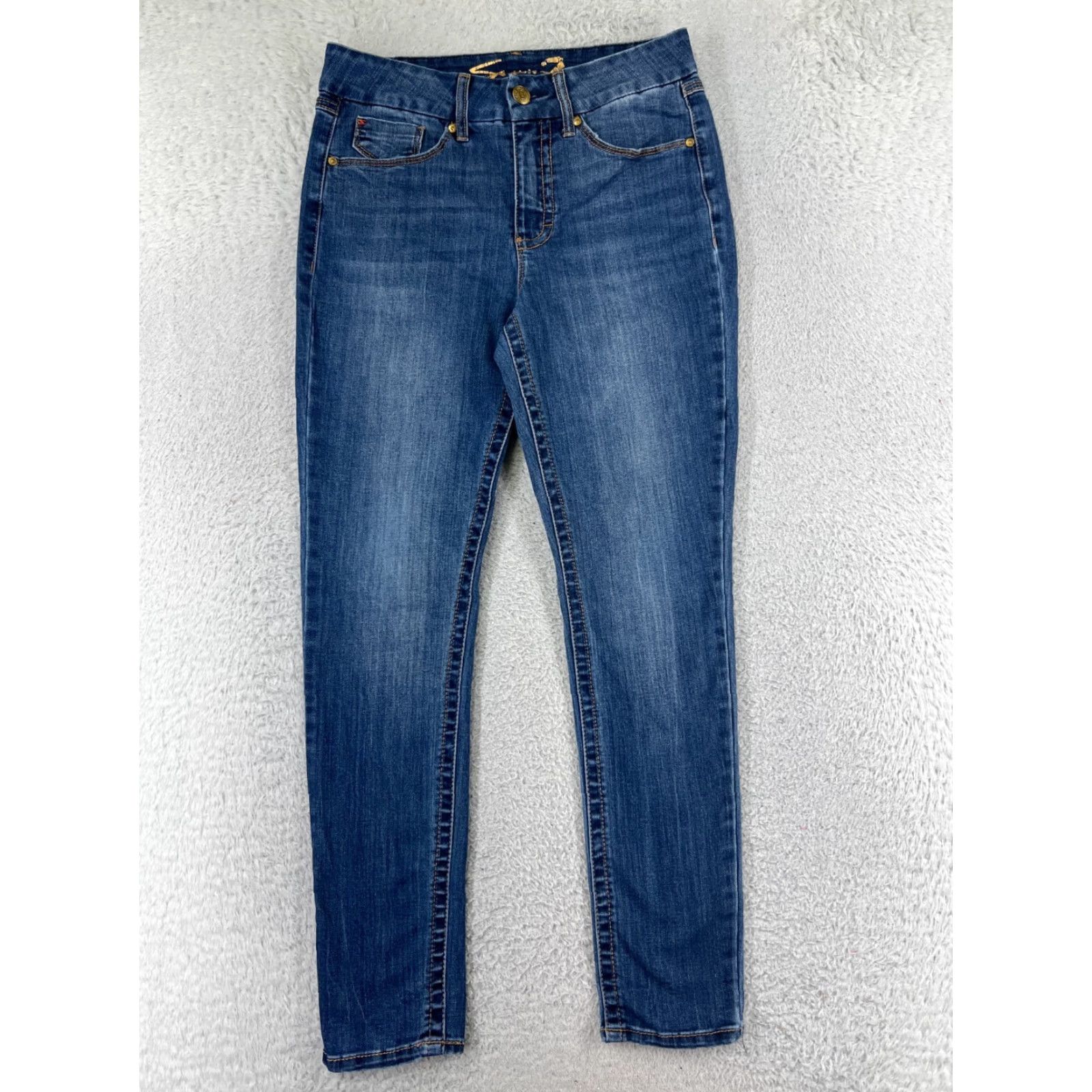 Vintage VINTAGE Seven7 Jeans Women 8 Blue Denim Tummyless Mid Rise Skinny Cotton Blend Jeans Women 8 Blue Distressed 5-Pocket Design Modern Fit Size 30" / US 8 / IT 44 - 2 Thumbnail