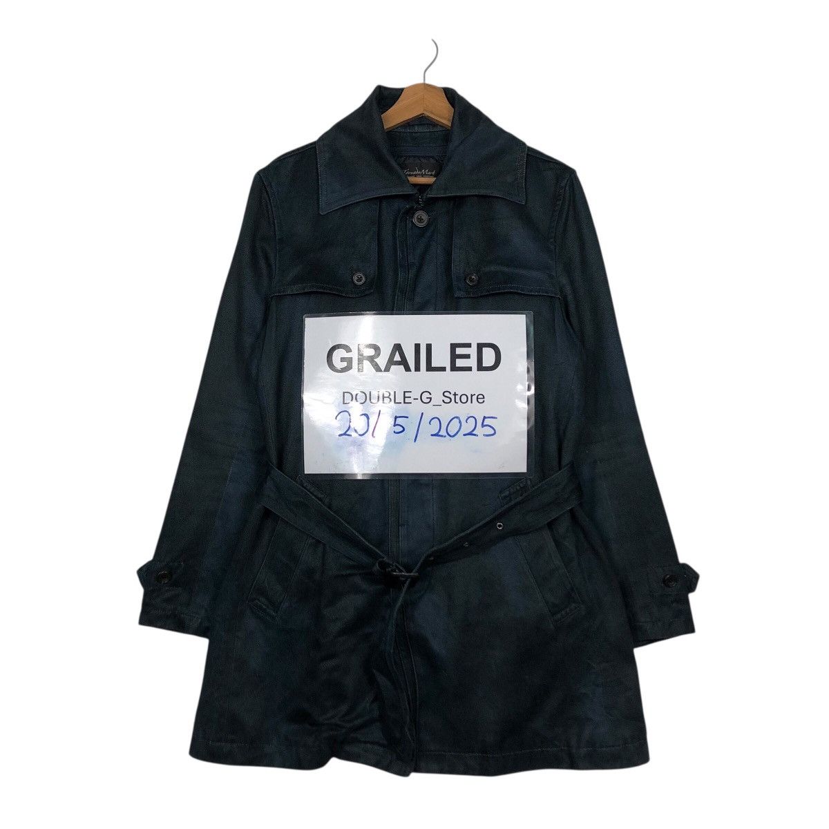 Japanese Brand Tornado Mart Archive Black Denim Trench Coat w/ Belt Size US L / EU 52-54 / 3 - 1 Thumbnail