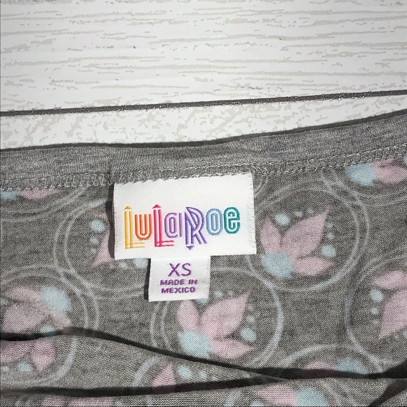 Other LuLaRoe Julia XS Blue Bodycon Dress Gray Raglan Geometric Size XS / US 0-2 / IT 36-38 - 4 Thumbnail