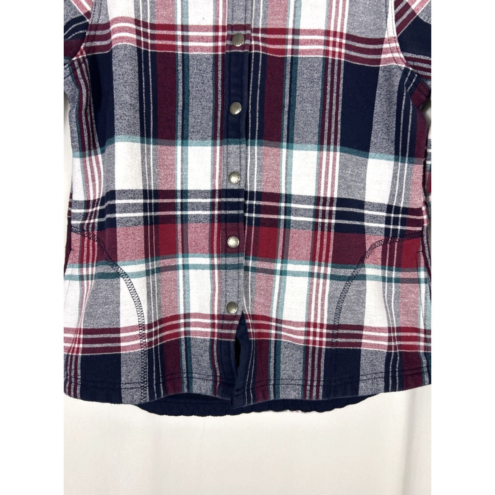 Orvis Orvis Womens Small Snap Shacket Red Blue Plaid Shirt Jacket Size S / US 4 / IT 40 - 5 Thumbnail