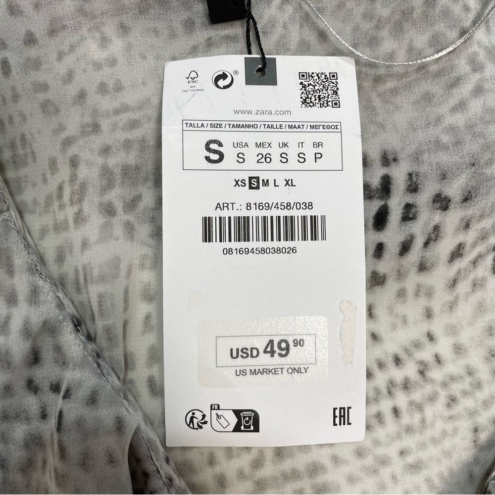 Zara NWT New ZARA Ruffle Animal Printed Shirt Size S Size S / US 4 / IT 40 - 7 Thumbnail
