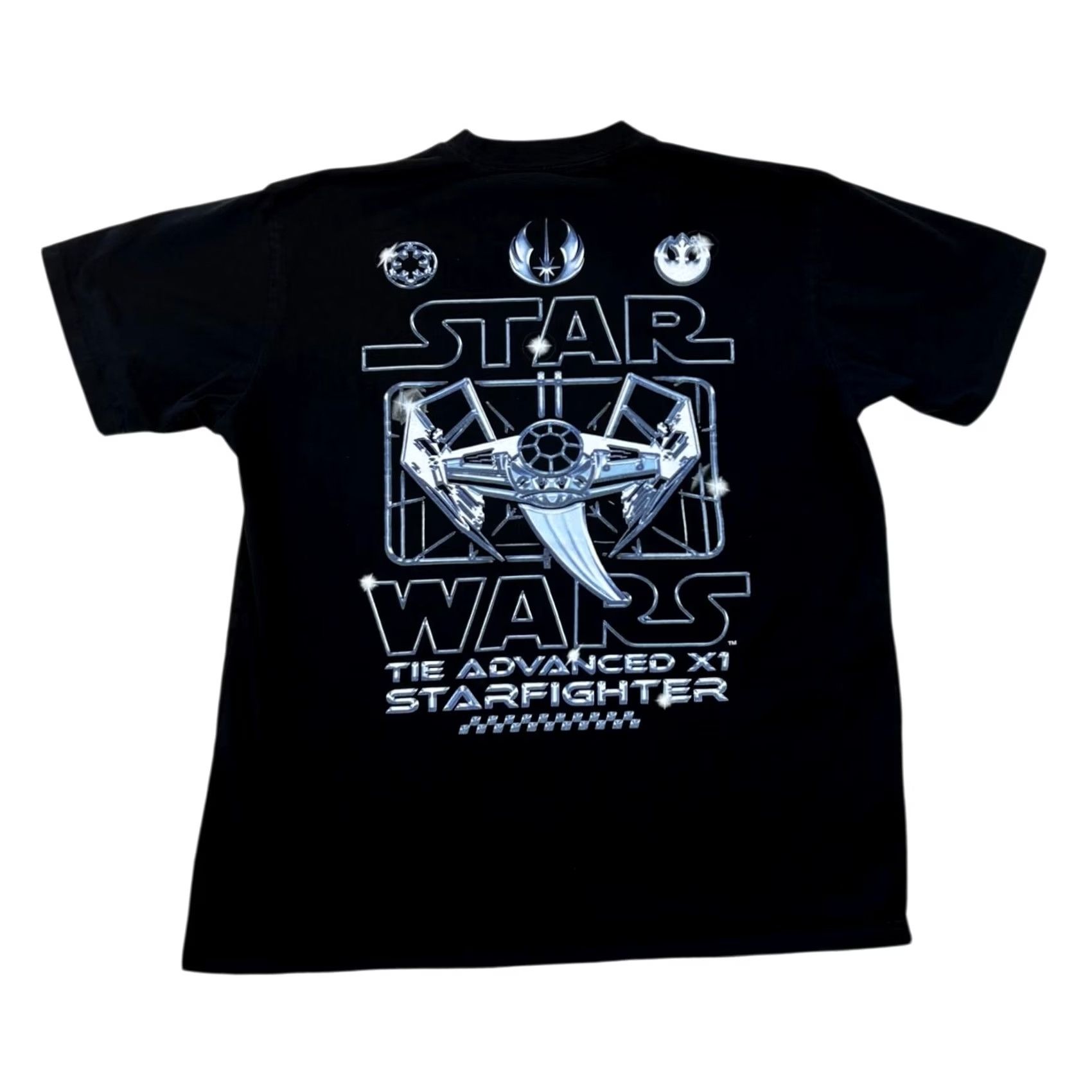 Star Wars Star Wars T-Shirt Mens XL Black X-Wing Starfighter TIE Advanced X1 Star Wars Logo Graphic Print Crew Neck Short Sleeve Regular Fit Mad Engine Size US XL / EU 56 / 4 - 3 Thumbnail