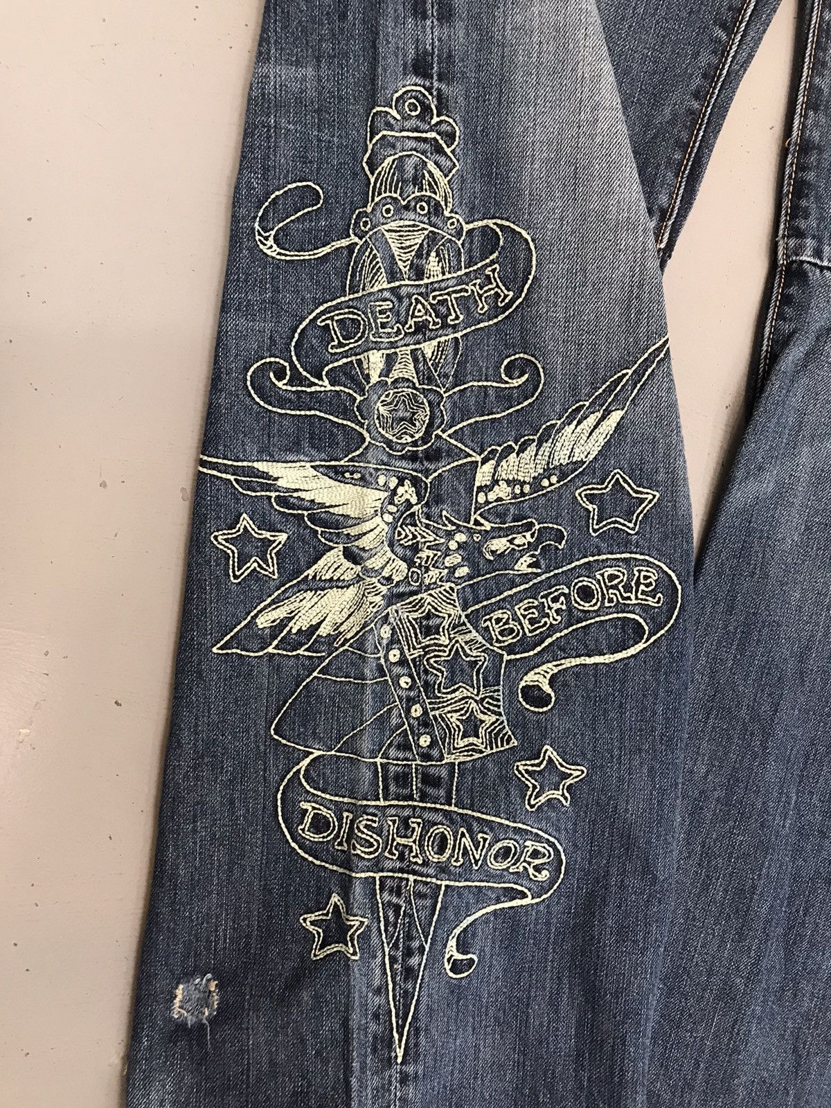 Ed Hardy × Vintage Vintage Ed hardy printed denim Size US 33 - 3 Thumbnail