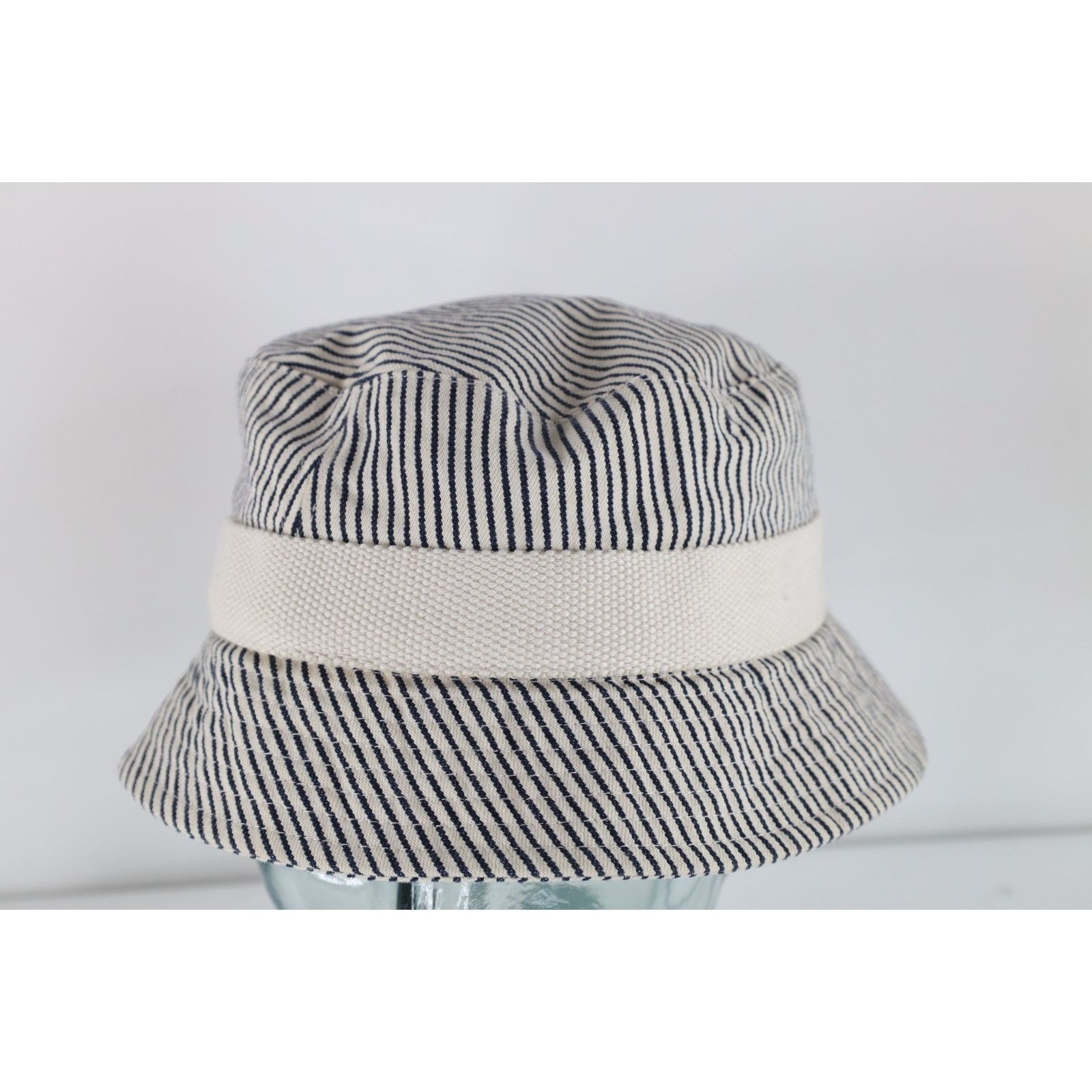 Gap Vintage Gap Suede Trim Hickory Striped Canvas Bucket Hat Size ONE SIZE - 1 Thumbnail