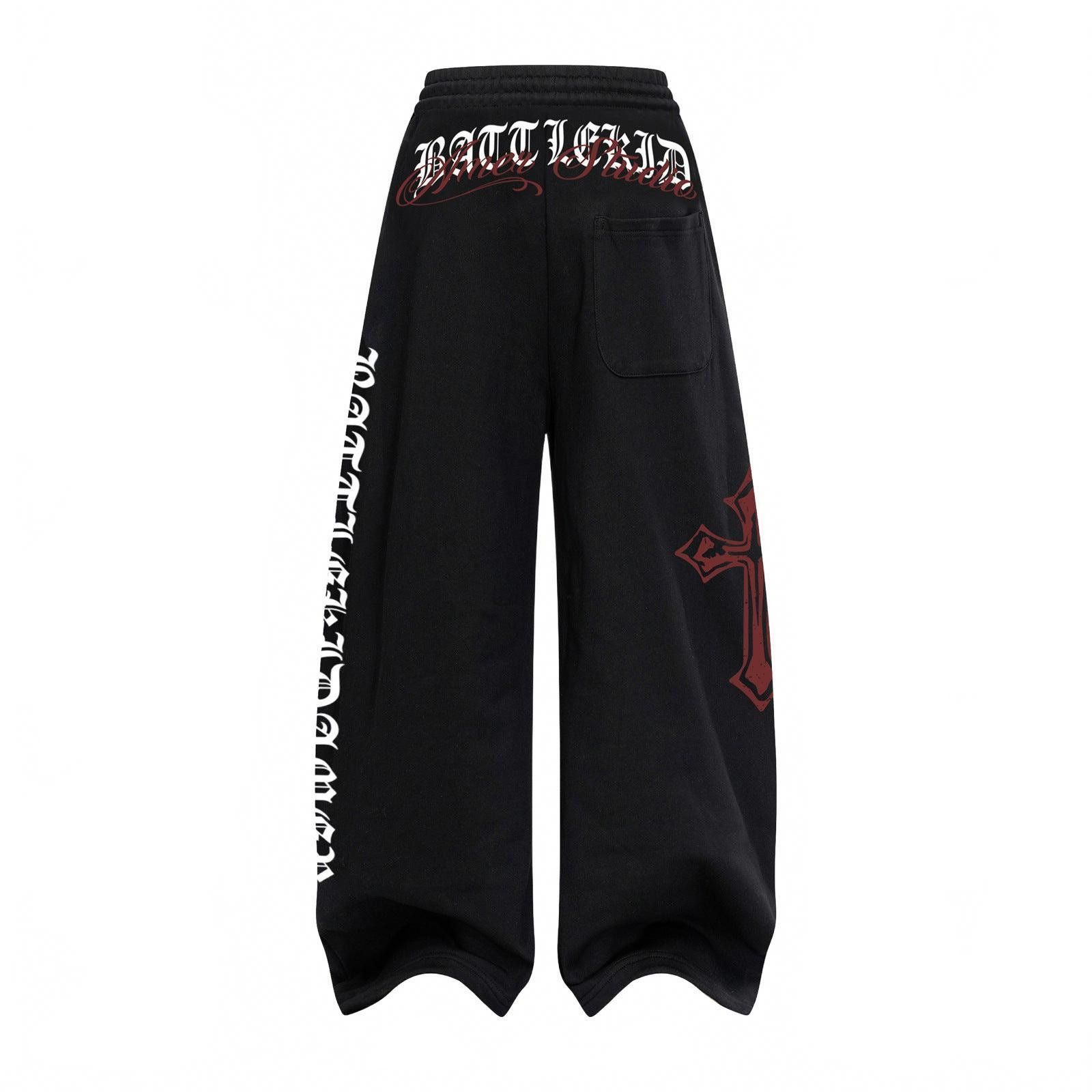 Vintage Cross Baggy Wide Leg Sweatpants, Graphic Sweatpants Size US 32 / EU 48 - 3 Thumbnail