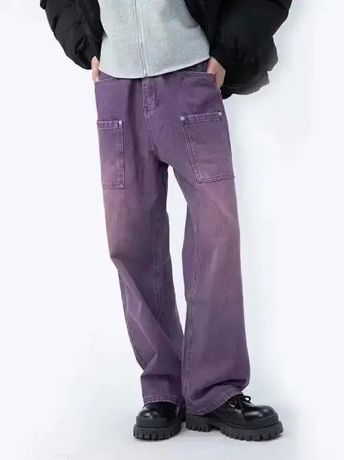 Designer washed fade distressed baggy cargo pants Size US 30 / EU 46 - 3 Thumbnail