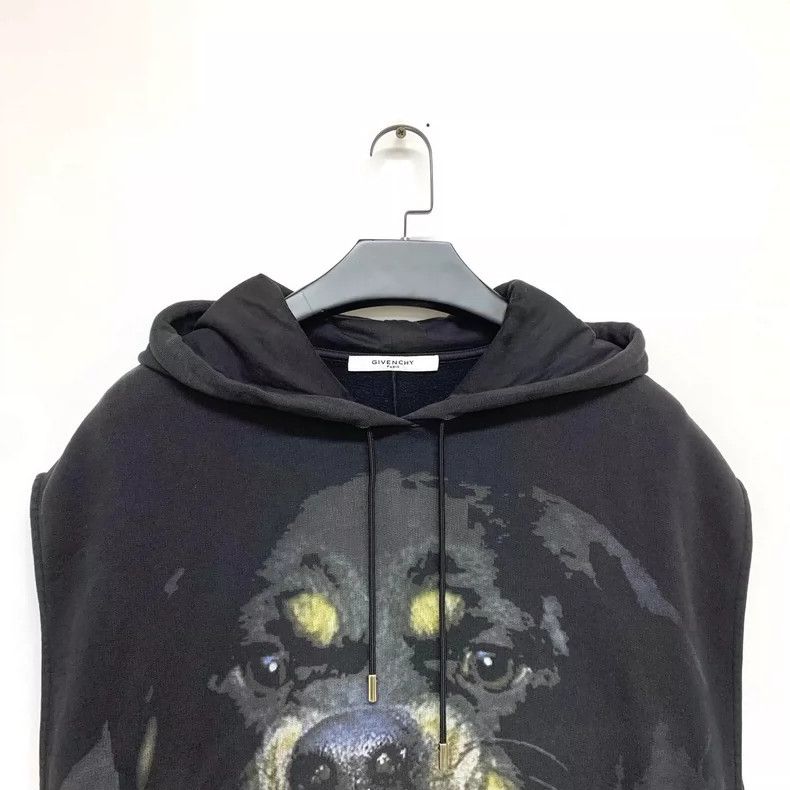 Givenchy Classic Dog Head Print Sleeveless Hooded Vest