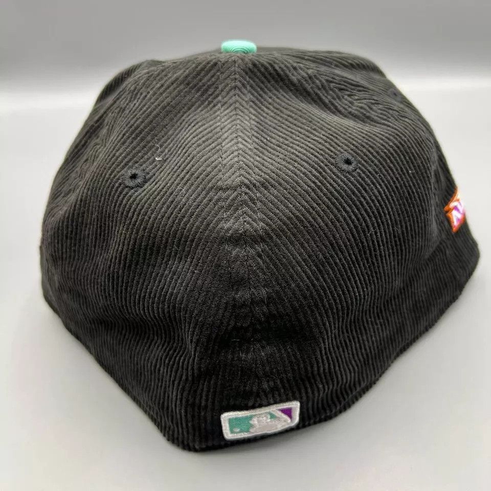 New Era Colorado Rockies Hat Men 7 5/8 Black Corduroy Fitted Cap Size ONE SIZE - 7 Thumbnail