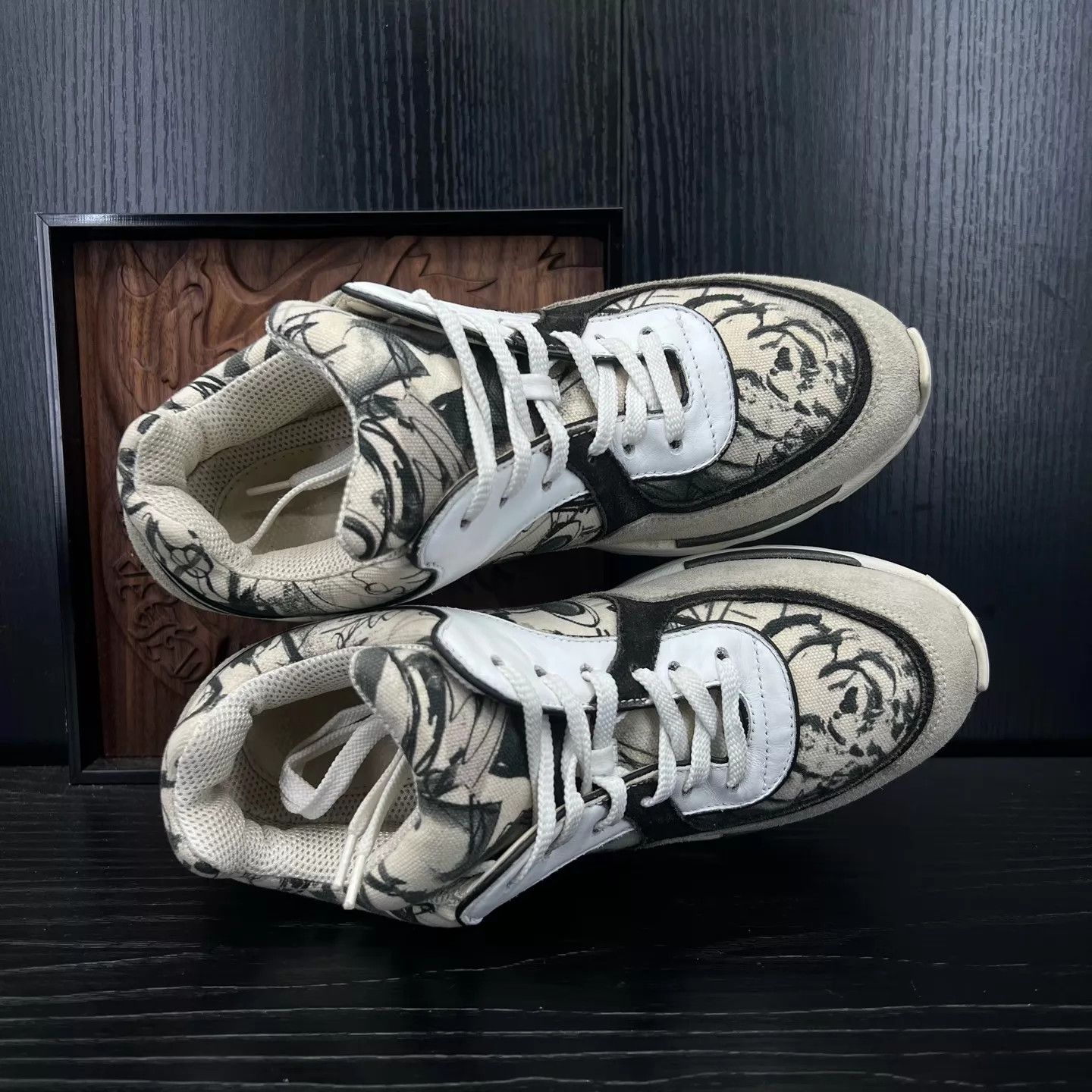Chanel Chanel Black & White Graffiti Sneakers Size 36 With Box Size US 5.5 / IT 35.5 - 5 Thumbnail
