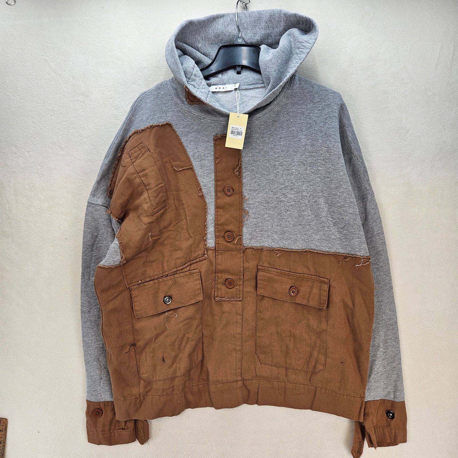 MNML MNML MEN'S SMALL GREY MASH UP UTILITY PULLOVER HOODIE NWT Size US S / EU 44-46 / 1 - 1 Thumbnail