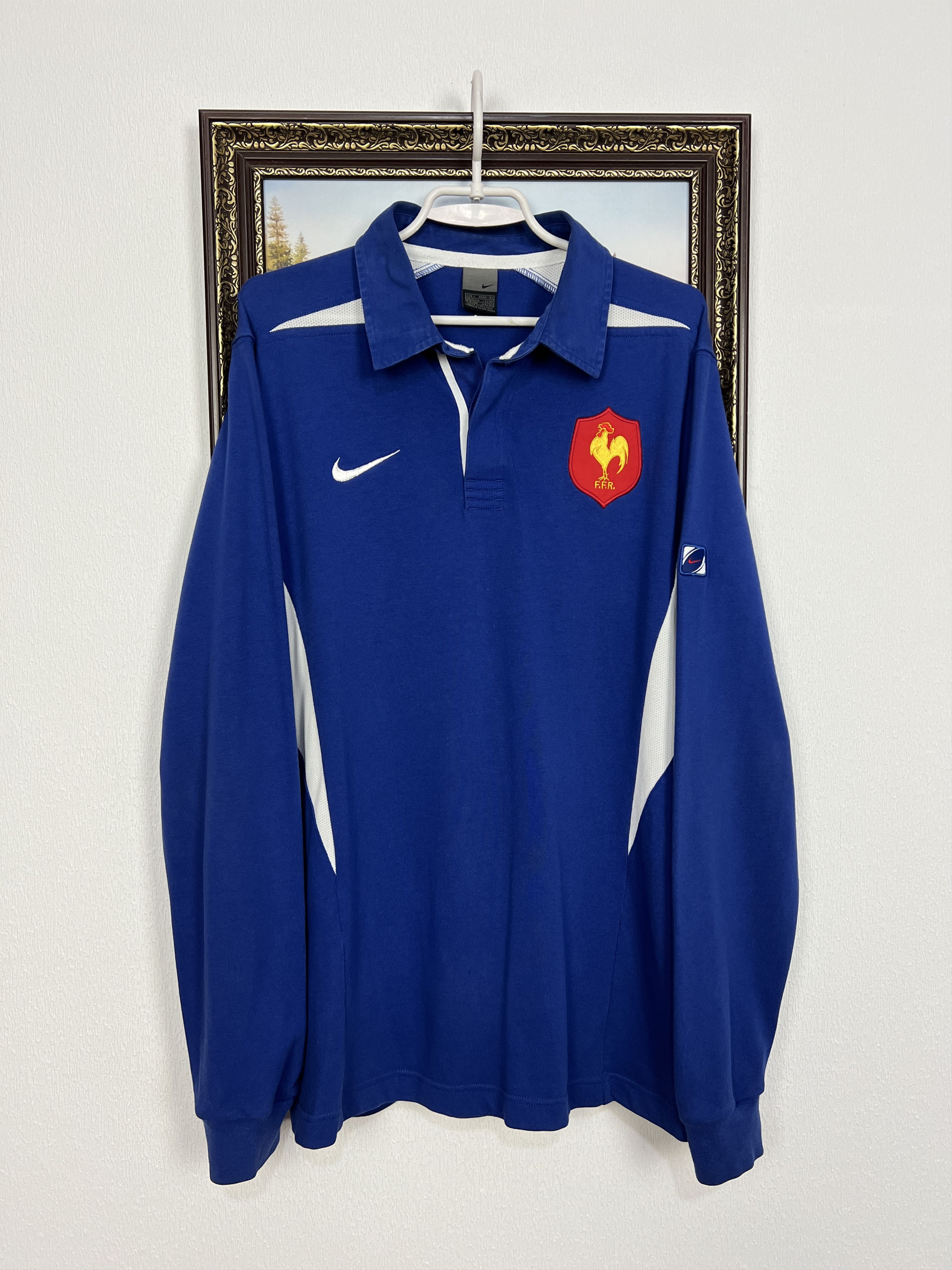 Nike Vintage 2000's France Rugby Union Long Sleeve Jersey Trikot Size US L / EU 52-54 / 3 - 1 Thumbnail