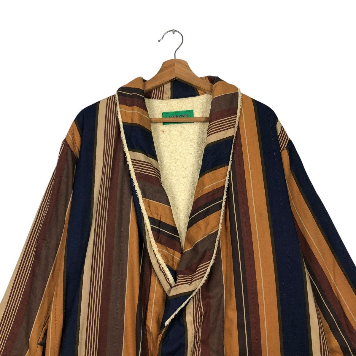 Japanese Brand 🔥VINTAGE LONG BATH ROBE JACKET KENZO STRIPED DESIGN BLANKET Size US M / EU 48-50 / 2 - 5 Thumbnail