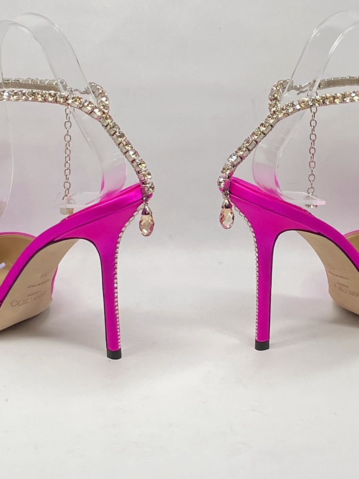 Jimmy Choo Jimmy Choo Saeda Satin Crystal Ankle-Strap Pumps size 39 Size US 9 / IT 39 - 11 Thumbnail