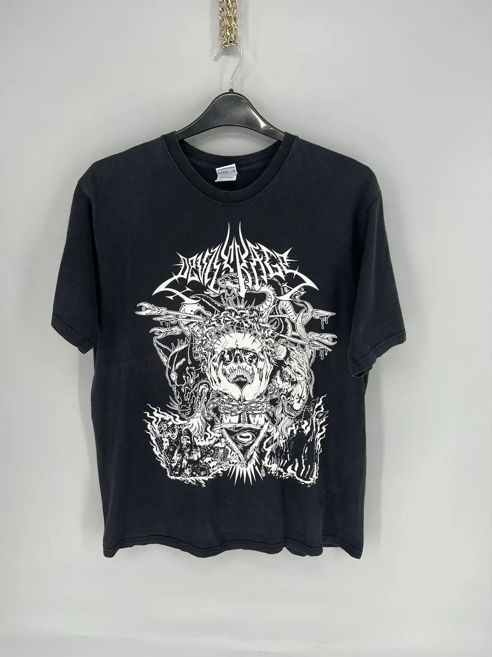 Band Tees × Vintage Vintage 90s devils rage Skulls Devil Dead Face Print Tee Size US L / EU 52-54 / 3 - 1 Thumbnail