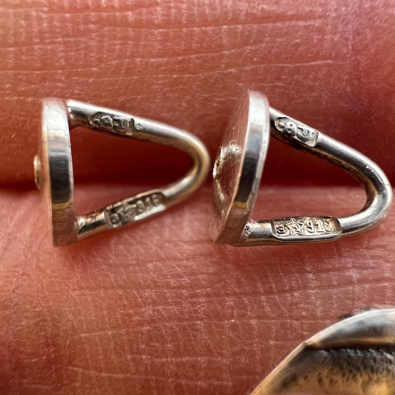 Vintage USSR Jewelry Set Silver 875 / 916 Earrings Pendant