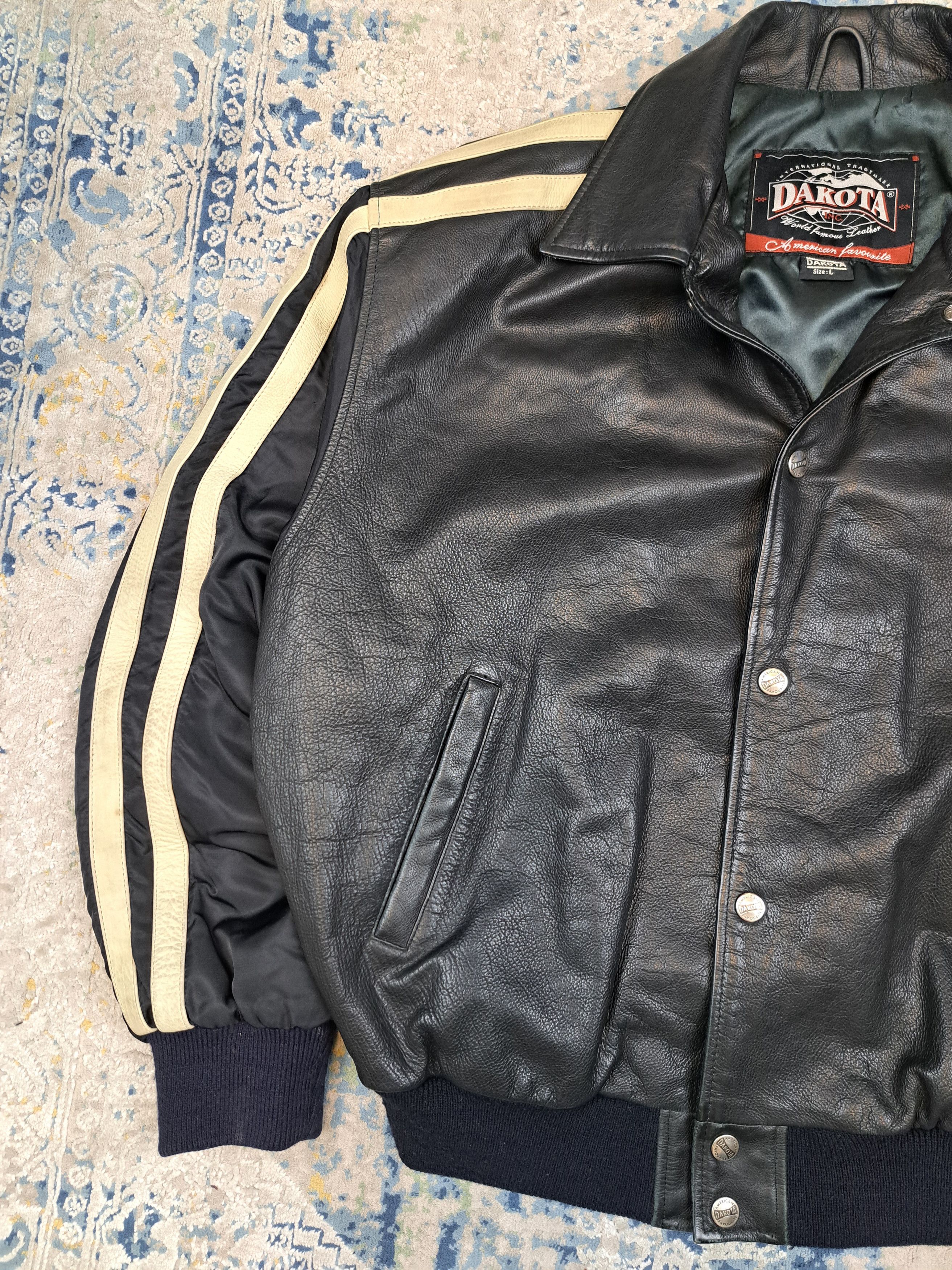 Genuine Leather Dakota Leather and Nylon Bomber Jacket Moto Racing Size US L / EU 52-54 / 3 - 3 Thumbnail