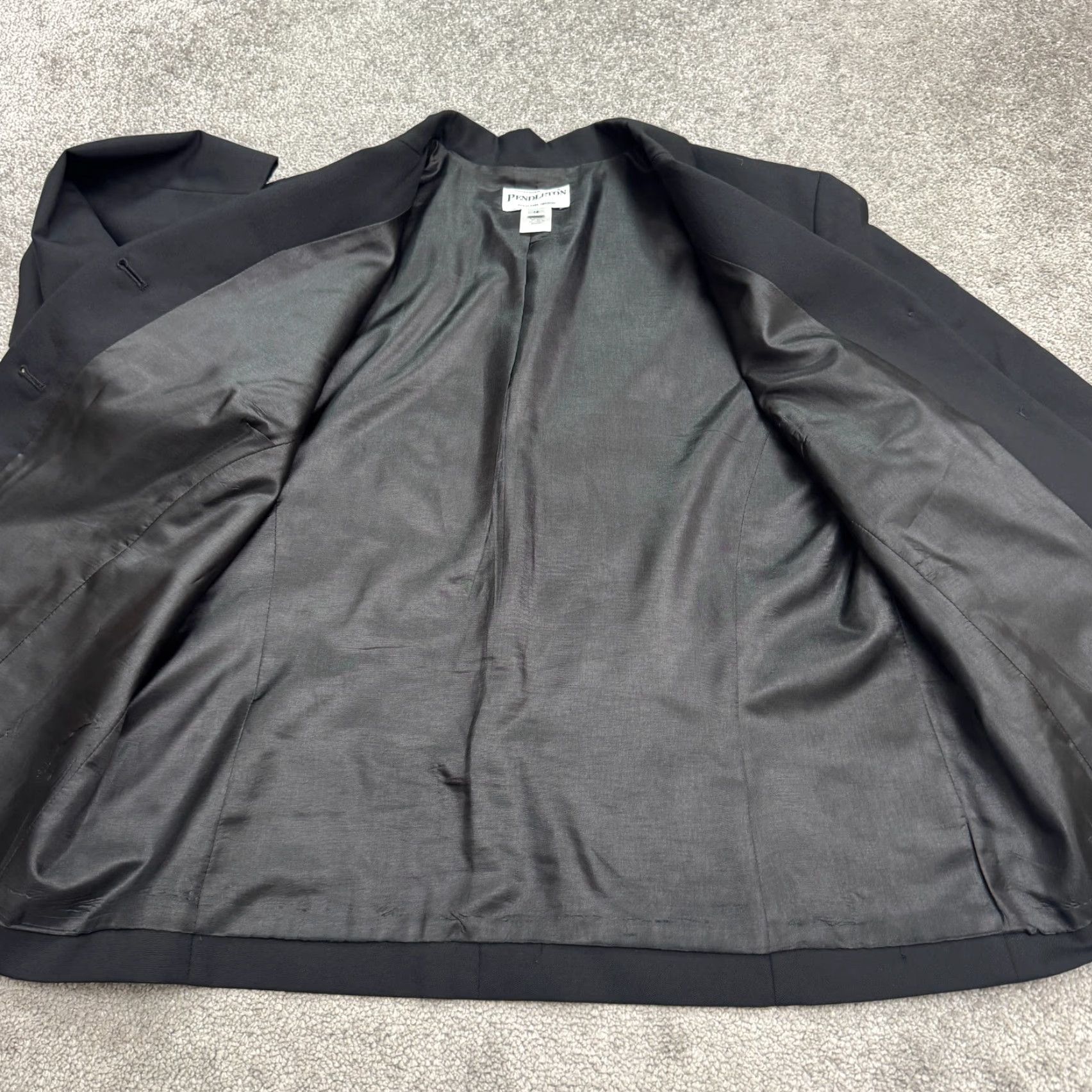 Pendleton VINTAGE Pendleton Blazer Jacket Womens 14 Black Single Breasted Career Workwear Size XL / US 12-14 / IT 48-50 - 4 Thumbnail