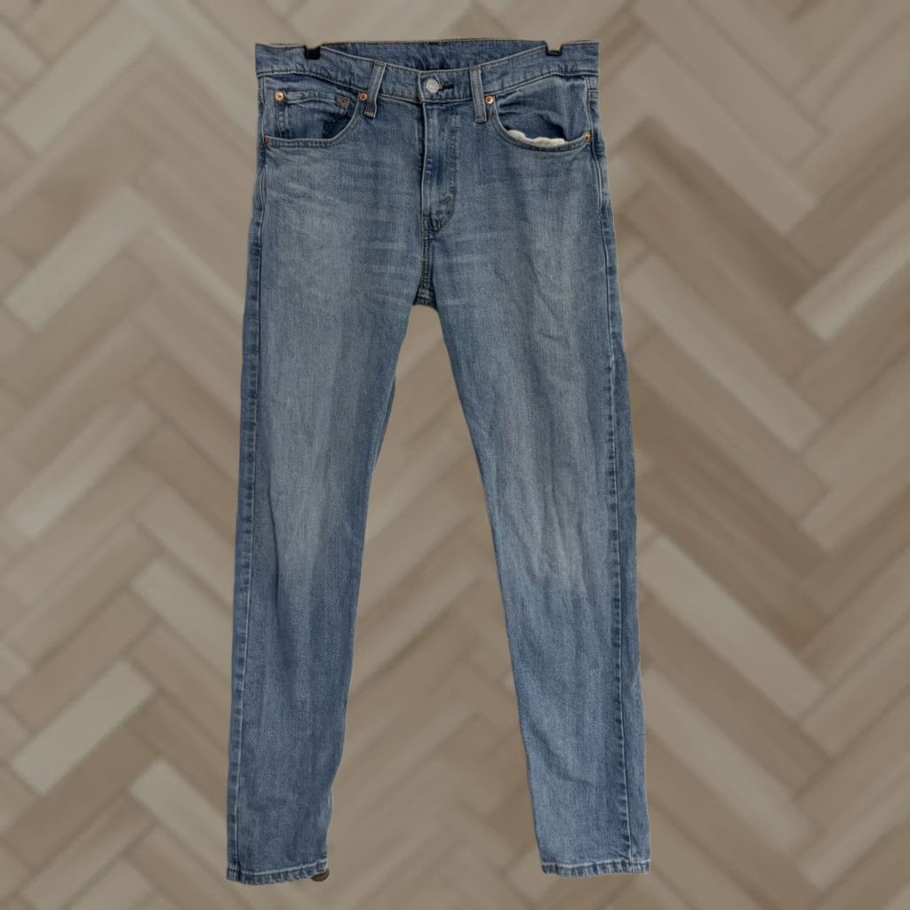 Levi's Levi's 512 Slim Taper Fit Jeans Mens 32x34 Denim Pants Blue Light Wash Stretch Slimming 34 Inseam Jeans Mens Size US 32 / EU 48 - 1 Thumbnail