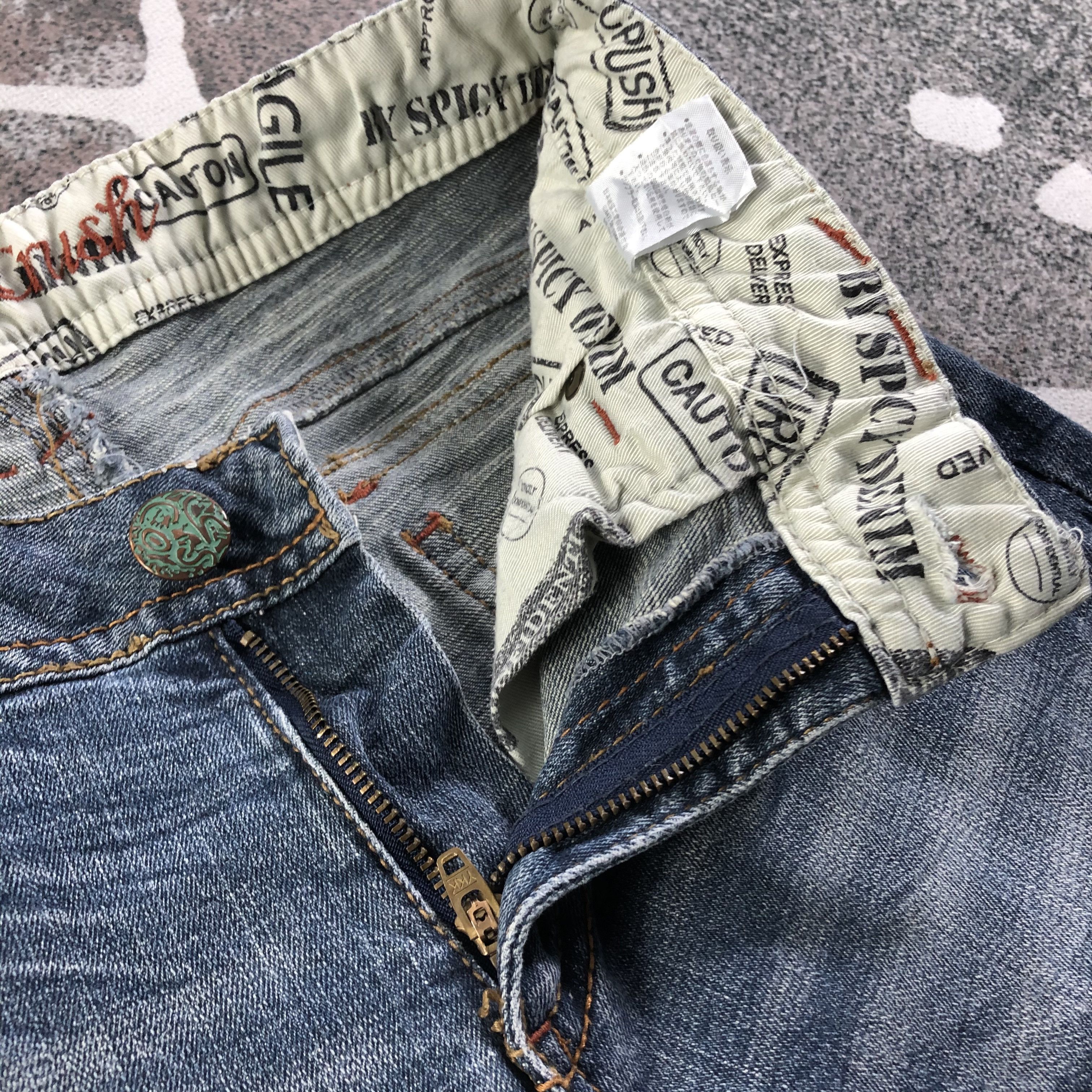 Japanese Brand Spicy Denim Faded Skinny Jeans KJ2139 Size US 29 - 7 Thumbnail