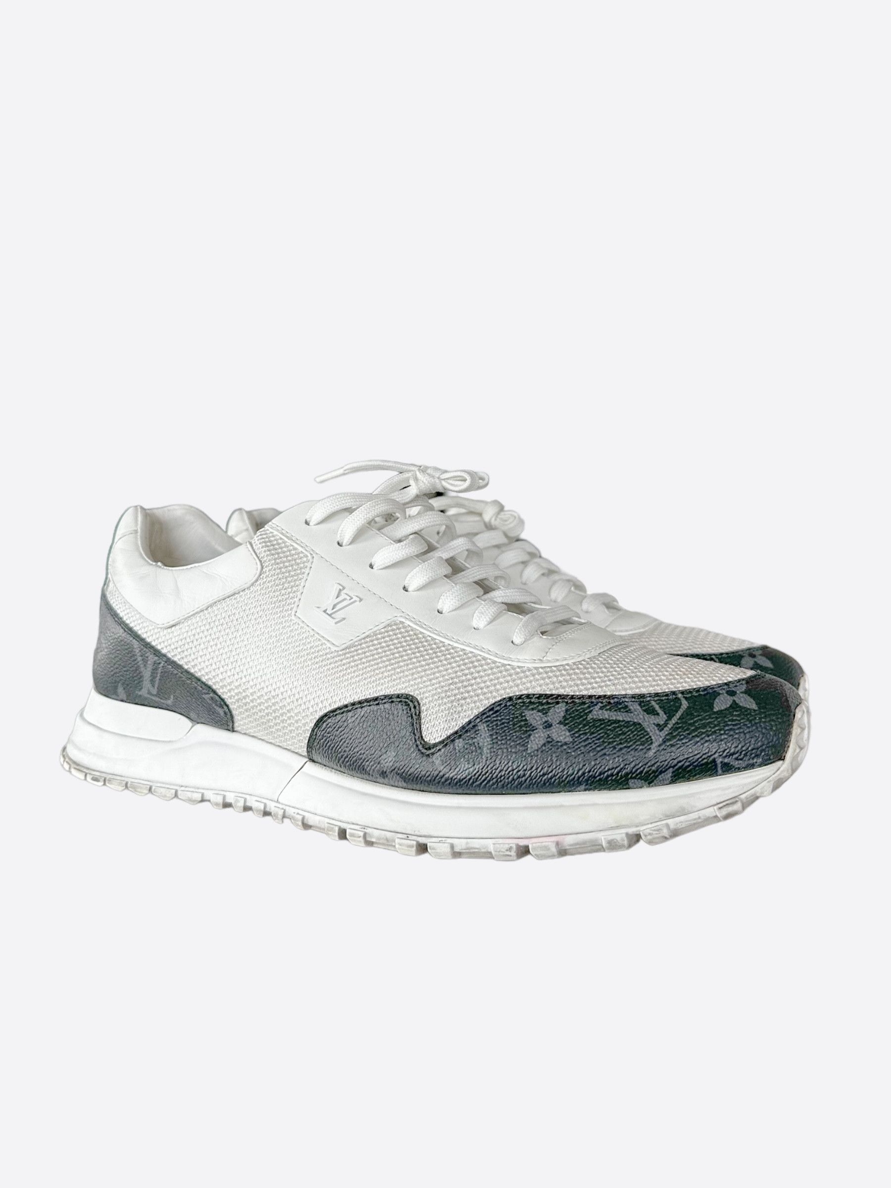 Louis Vuitton Louis Vuitton White & Monogram Eclipse Run Away Sneakers Size US 11 / EU 44 - 5 Thumbnail