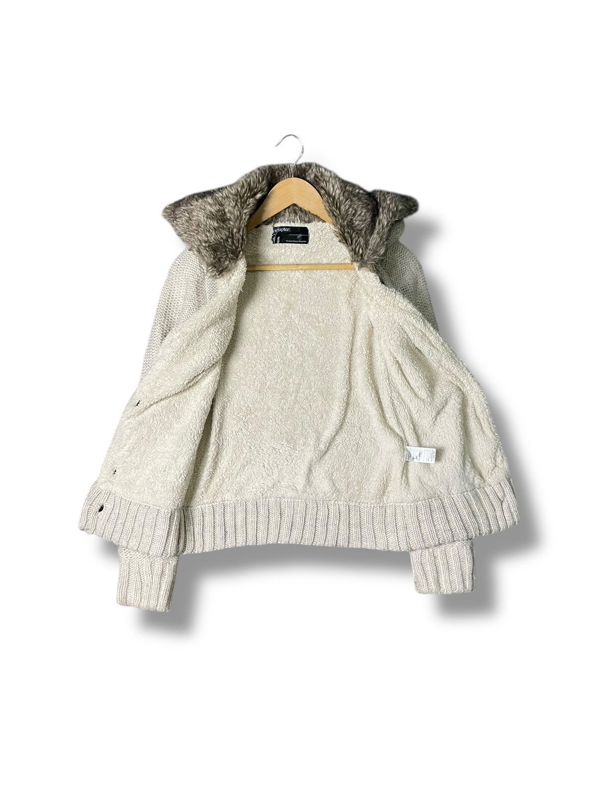 Designer × Japanese Brand × Vintage Scrapter Fur Collar Knitted Jacket Outerwear(42) Size US XS / EU 42 / 0 - 2 Thumbnail