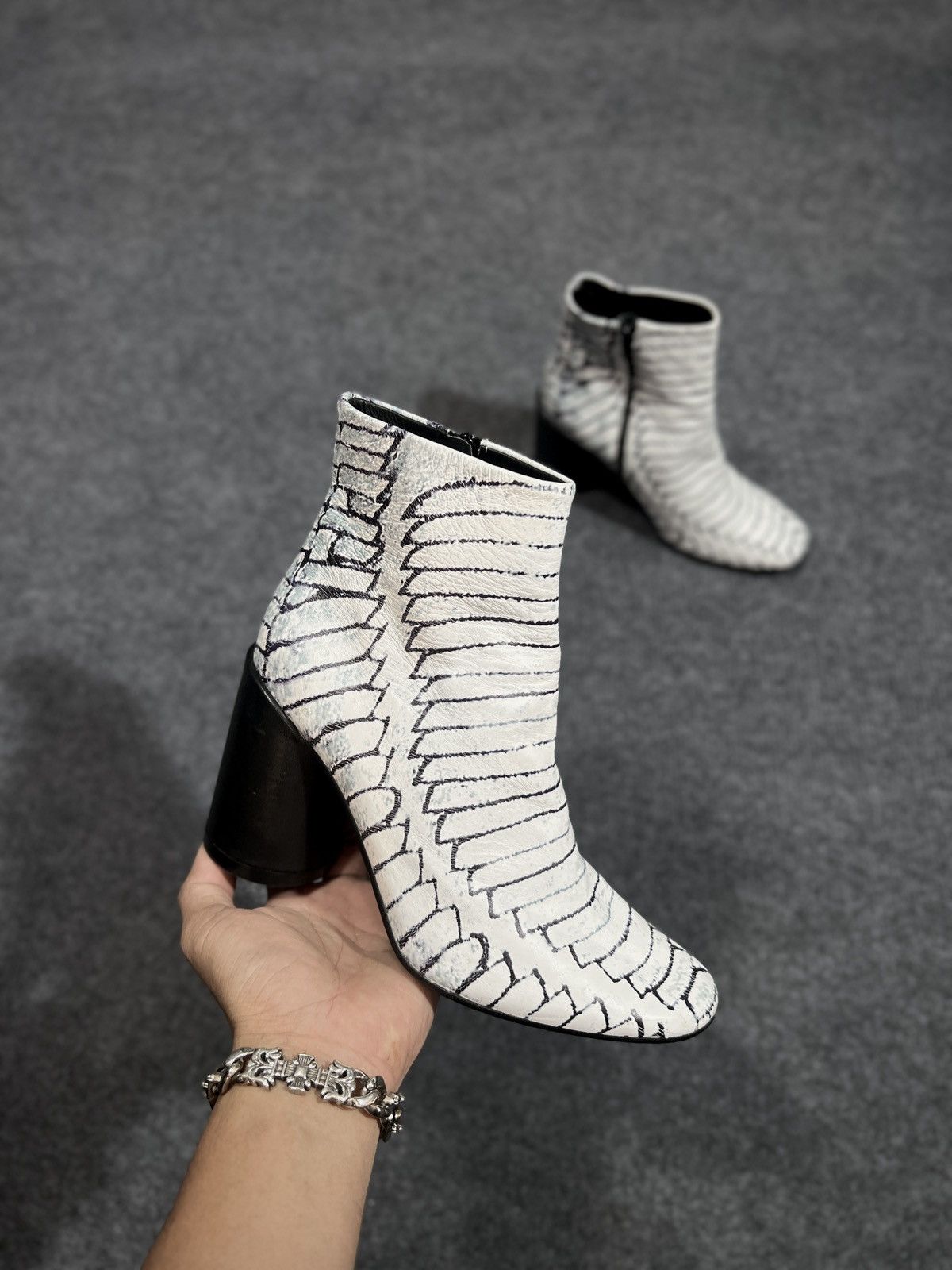 Maison Margiela MM6 Maison Margiela Printed Leather Ankle Boot Size US 7 / IT 37 - 7 Thumbnail