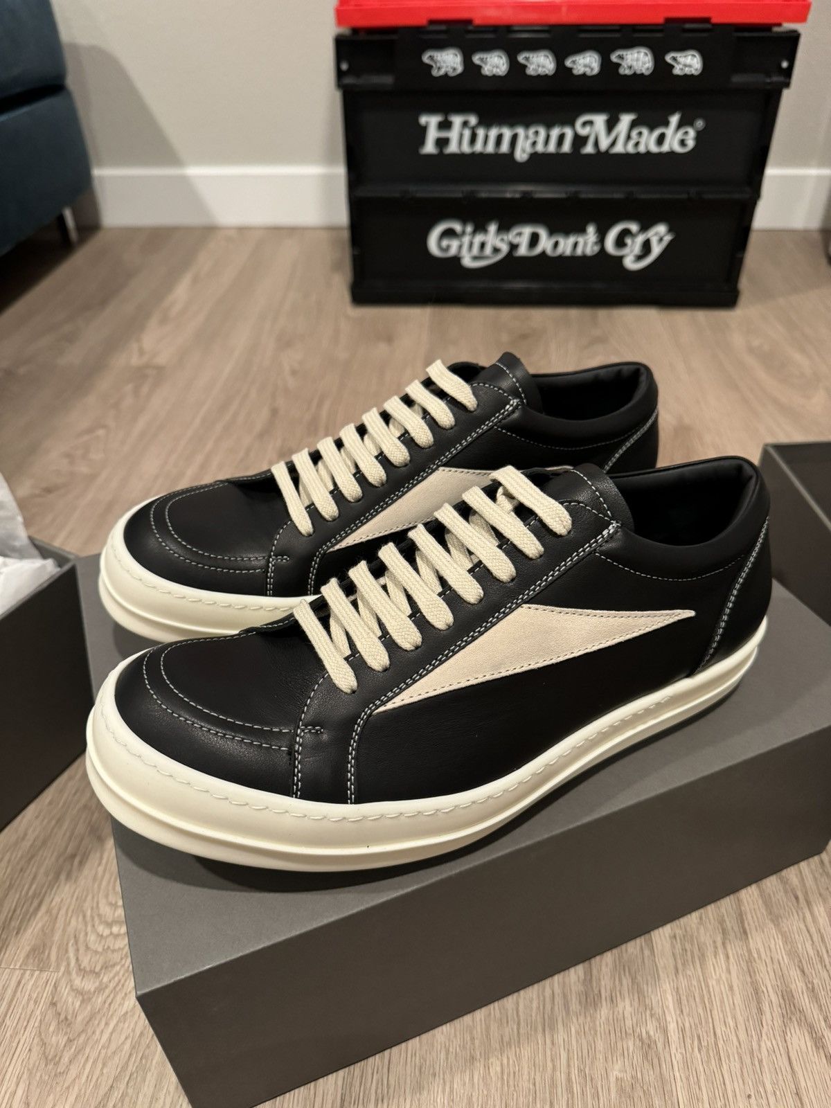 【RICK OWENS】JVintage Sneaks leather sneakers ※送関込 Rick Owens Low Sneaks Leather Sneakers | Saks Fifth Avenue
