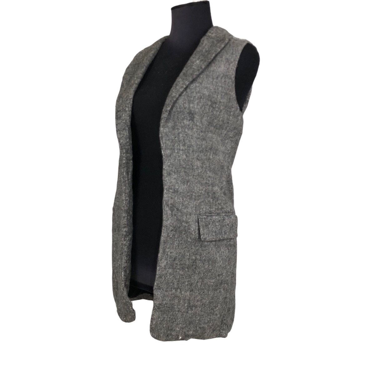 Alexander Wang Hip-Length Wool Cutaway Cardigan Vest
