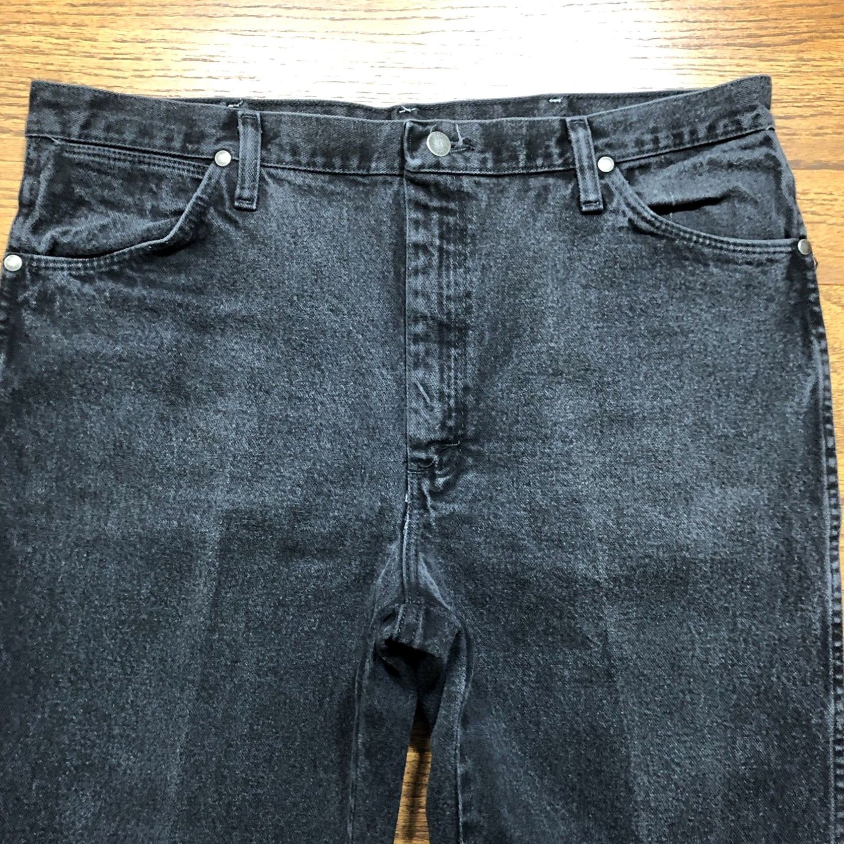 Wrangler VINTAGE Wrangler Cowboy Cut Jeans 38x30 Black Denim Slim Fit 5-Pocket USA Logo Cowboy Cut 933 Mens Size US 38 / EU 54 - 4 Thumbnail