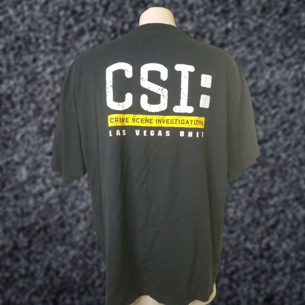 Delta VINTAGE Delta CSI Shirt Mens 2XL Black Double-Sided Graphic Tee 2000s Men Size US XXL / EU 58 / 5 - 1 Thumbnail