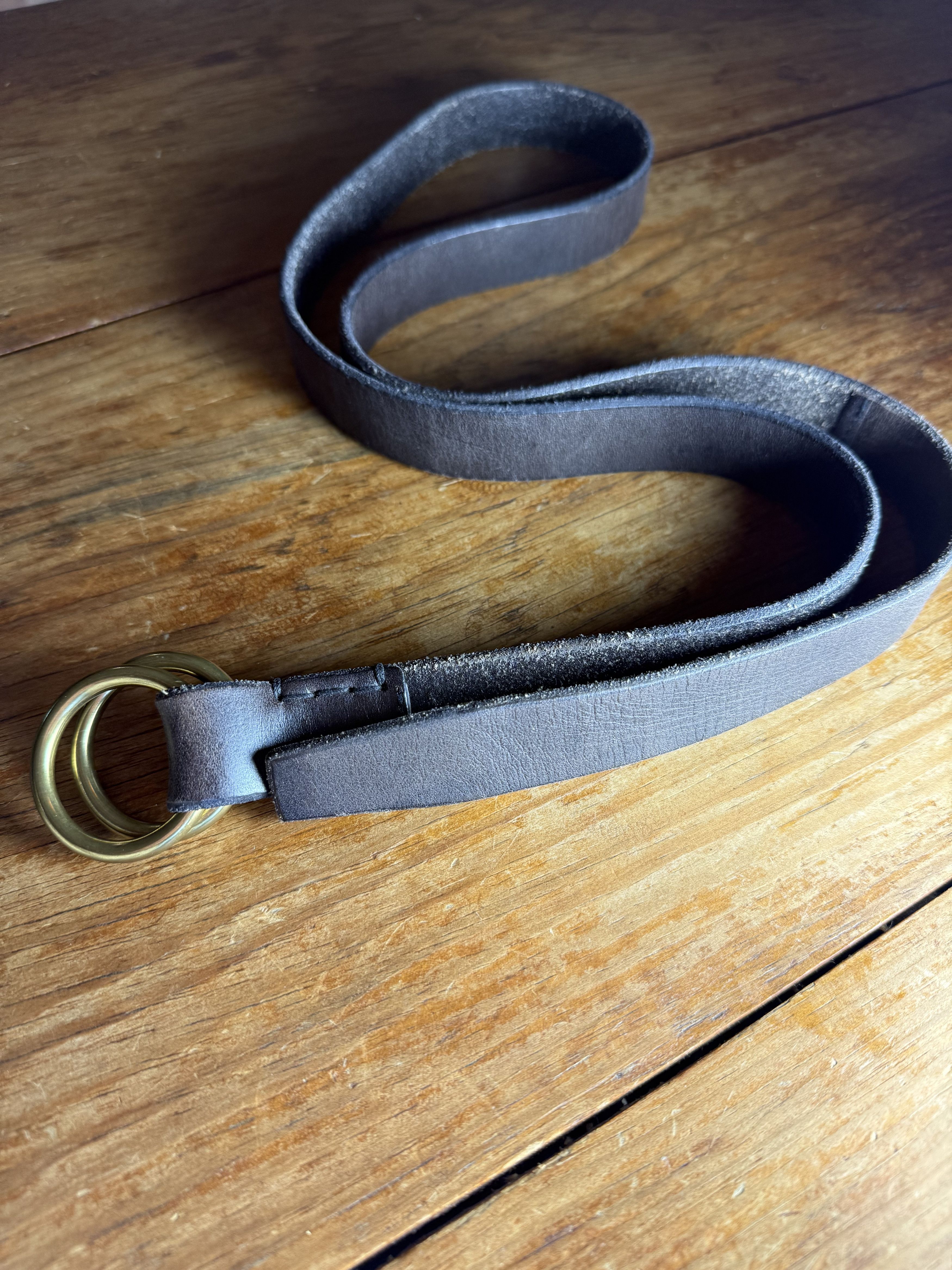 Club Monaco Club Monaco Brown Leather Loop Belt, Men's Large Size 36 - 2 Thumbnail