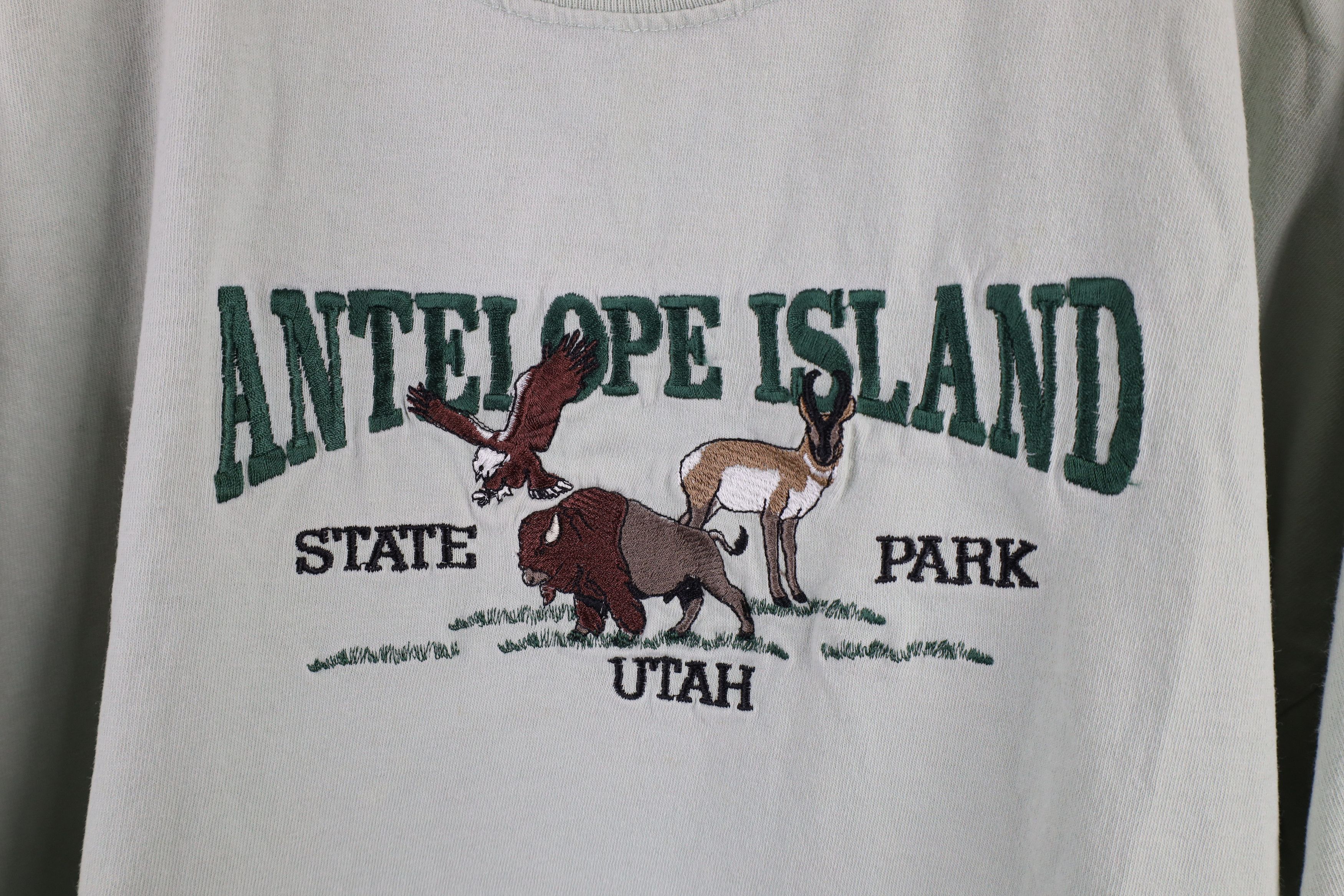 Vintage Vintage 90s Streetwear Island State Park Utah T-Shirt Green Size US XXL / EU 58 / 5 - 4 Thumbnail