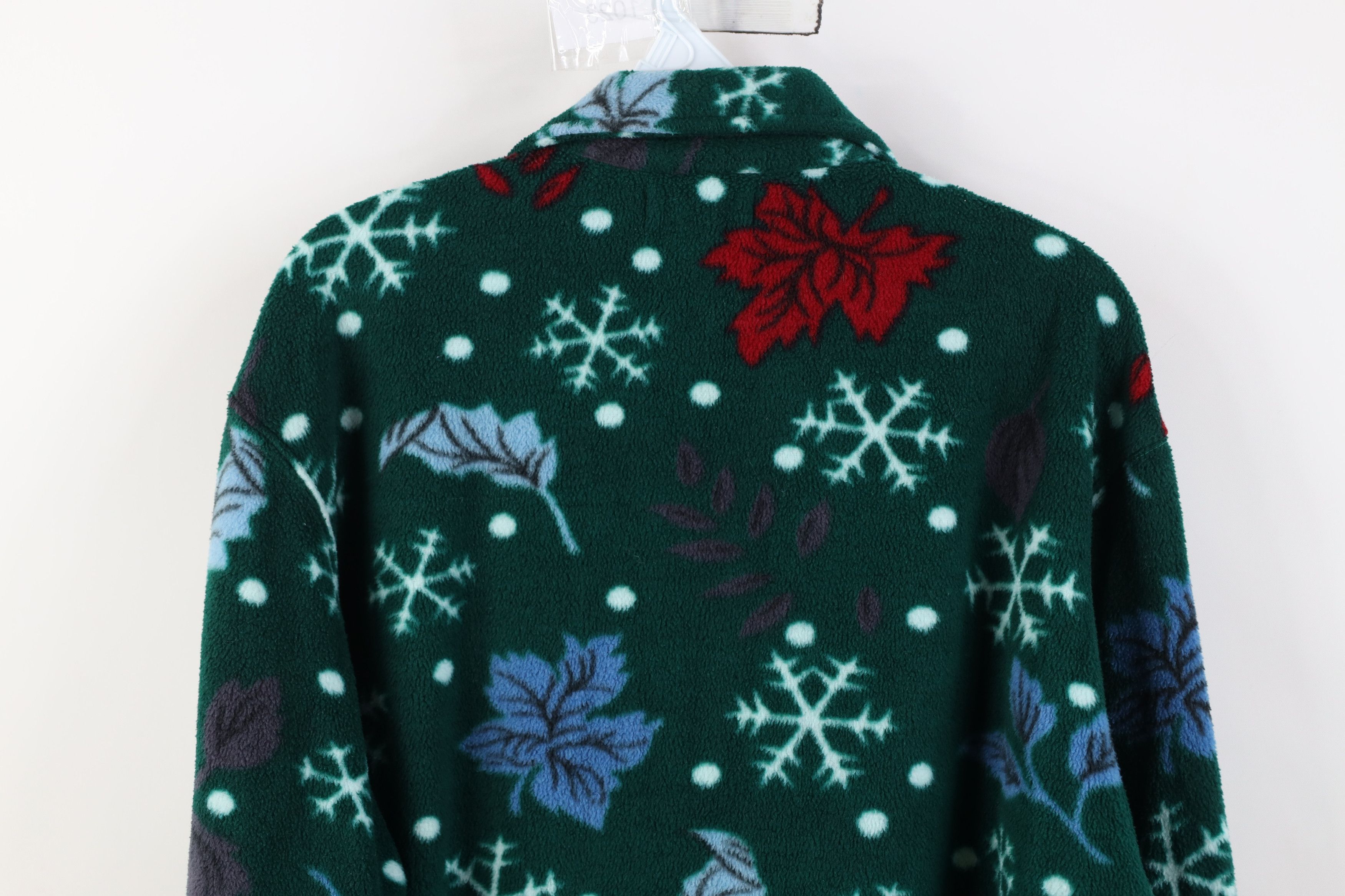 Vintage Vintage 90s Streetwear Leaf All Over Print Fleece Sweater Size L / US 10 / IT 46 - 10 Thumbnail