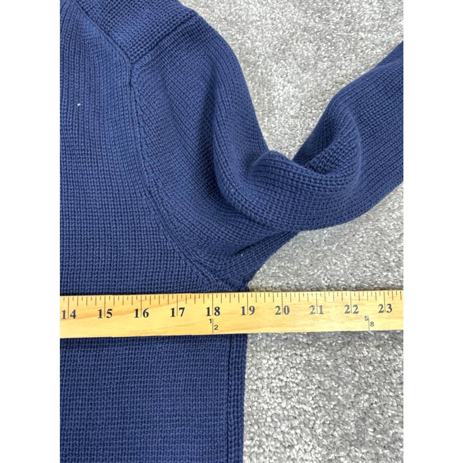 Bonobos Bonobos Mens Small Cardigan Sweater Blue Wool Knit Button Mock Neck Collared Regular Fit Size US S / EU 44-46 / 1 - 6 Thumbnail