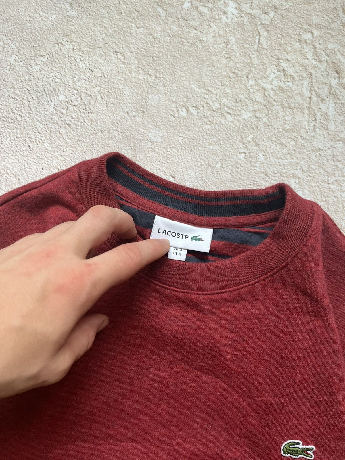 Lacoste Lacoste Burgundy Crewneck Sweatshirt Y2K Size US M / EU 48-50 / 2 - 5 Thumbnail