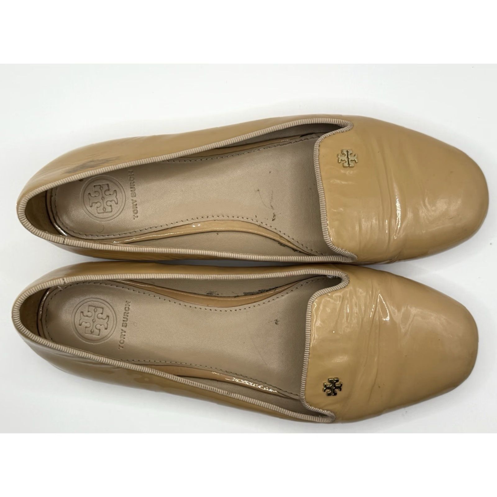 Tory Burch VINTAGE Tory Burch Loafers Women's 8M Beige Patent Leather Slip-On Flats Size US 8 / IT 38 - 6 Thumbnail