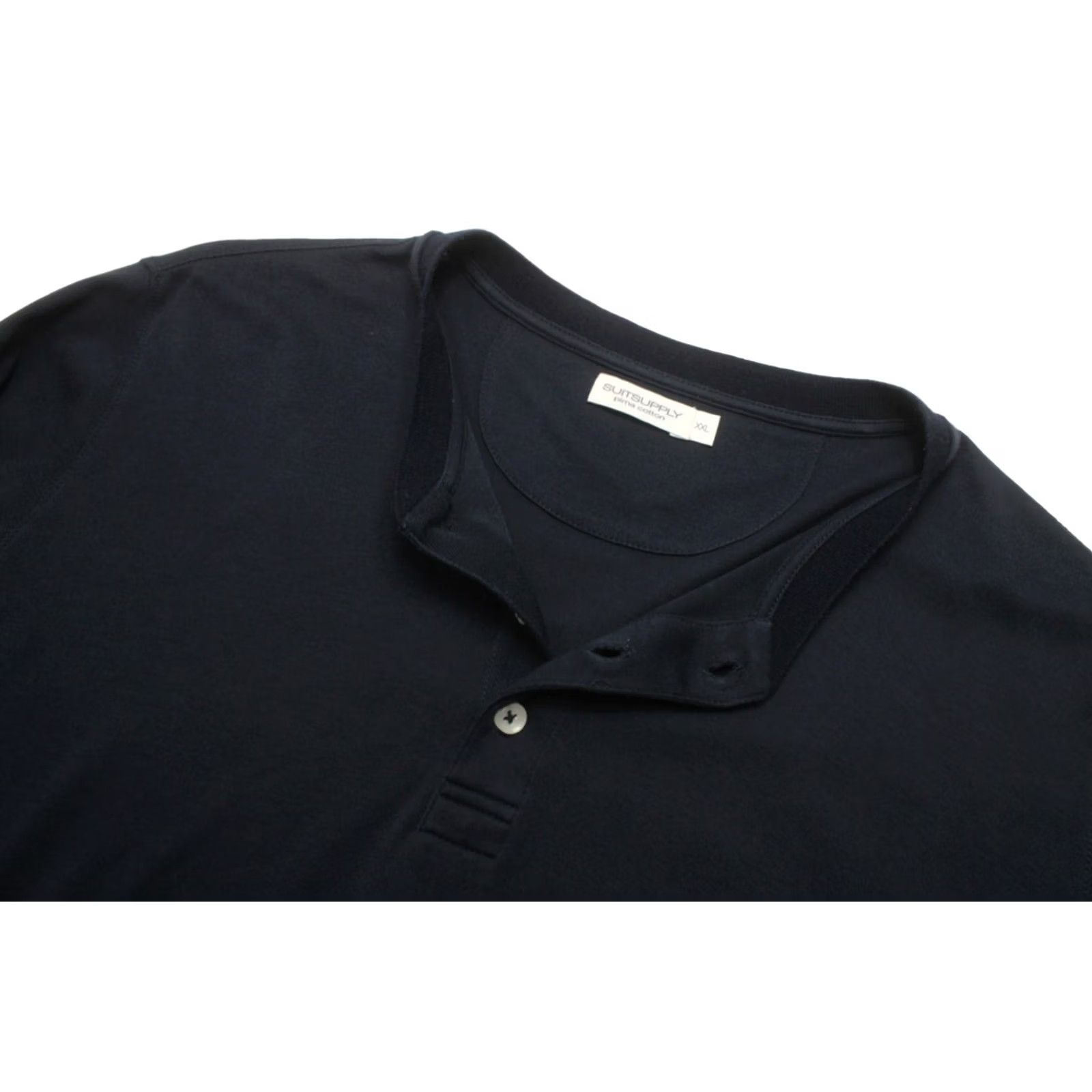 Suitsupply SUITSUPPLY Pima Cotton T-Shirt Long Sleeve Pullover Navy Stretch XL Men's Size US XL / EU 56 / 4 - 4 Thumbnail