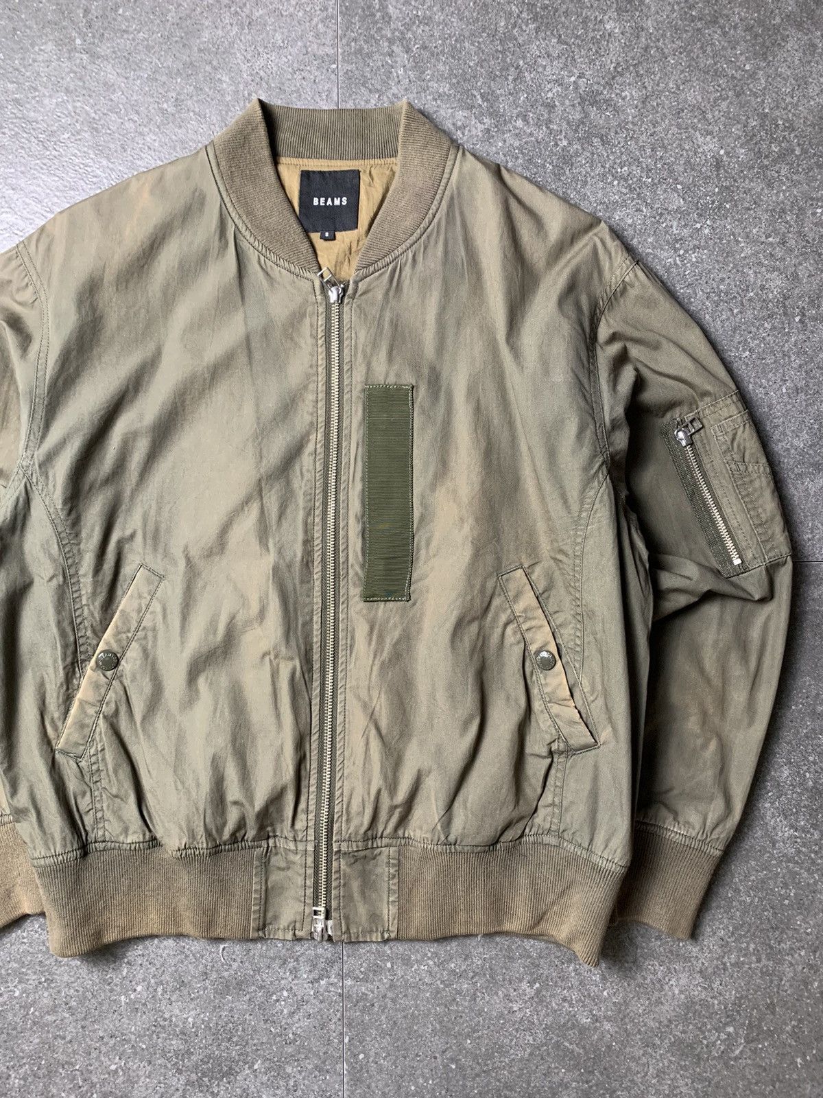 Beams Plus 2000s Beams Faded Military Bomber Jacket Size US M / EU 48-50 / 2 - 2 Thumbnail