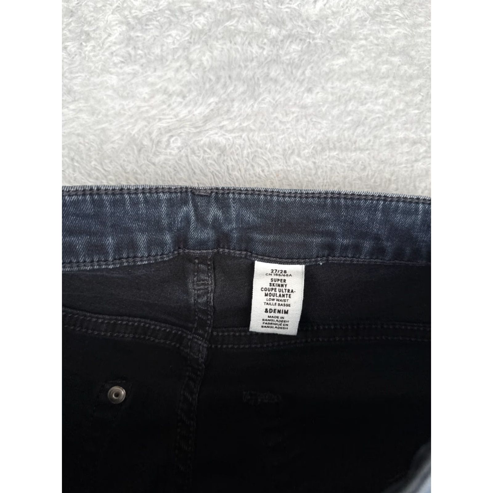 Denime &Denim Jeans Womens 27x25 Blue Denim Skinny Low Waist Dark Cotton Blend Size 27" / US 4 / IT 40 - 6 Thumbnail