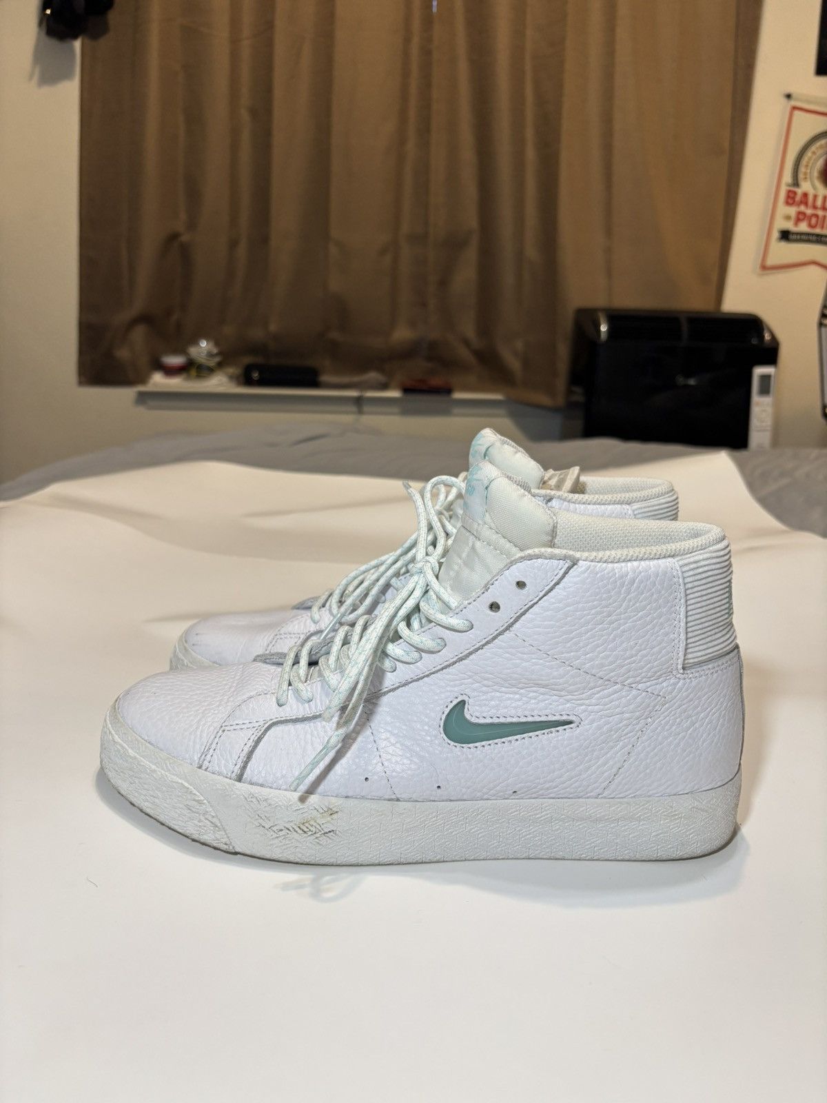Nike Sb Blazers Premium Leather Shoes in White, Men's (Size 8.5)