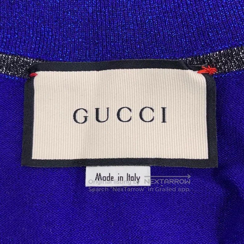 Gucci Gucci Dark blue glitter wool stand-up collar zipper long-s Size US XS / EU 42 / 0 - 5 Thumbnail