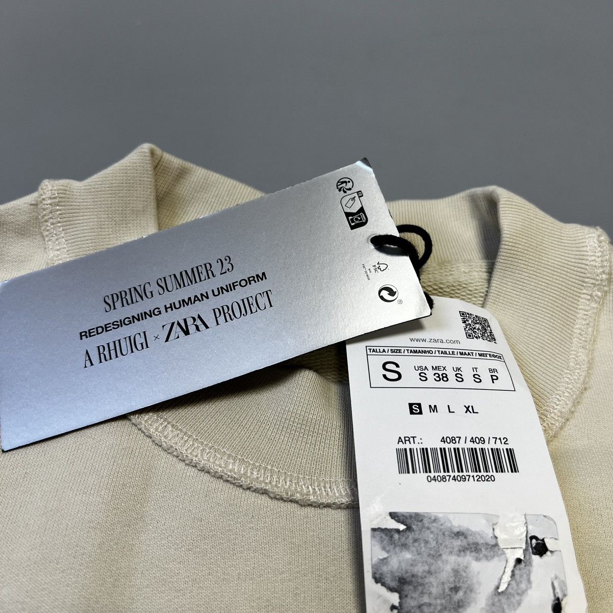 Rhude × Zara Rhude Beige Sweatshirt Rhuigi x Zara y2k logo NWT new tags Size US S / EU 44-46 / 1 - 18 Thumbnail