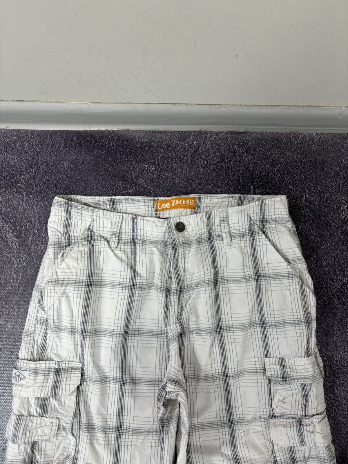 Lee Vintage Lee Dungarees Y2K Hype Check Casual Cargo Shorts Size US 30 / EU 46 - 11 Thumbnail