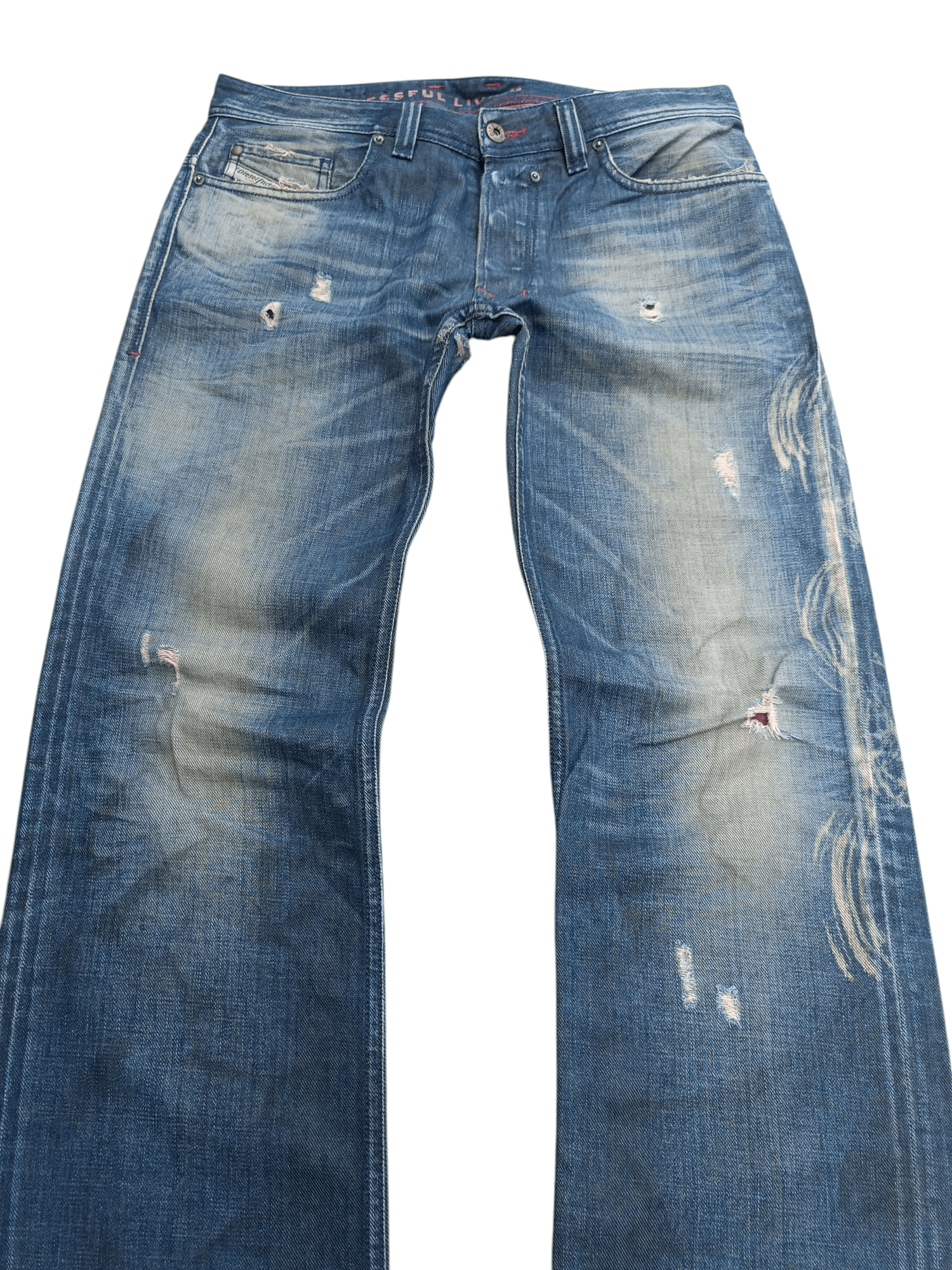 Diesel × Vintage Vintage Diesel Distressed Whiskers Faded Denim E264 Size US 32 / EU 48 - 2 Thumbnail