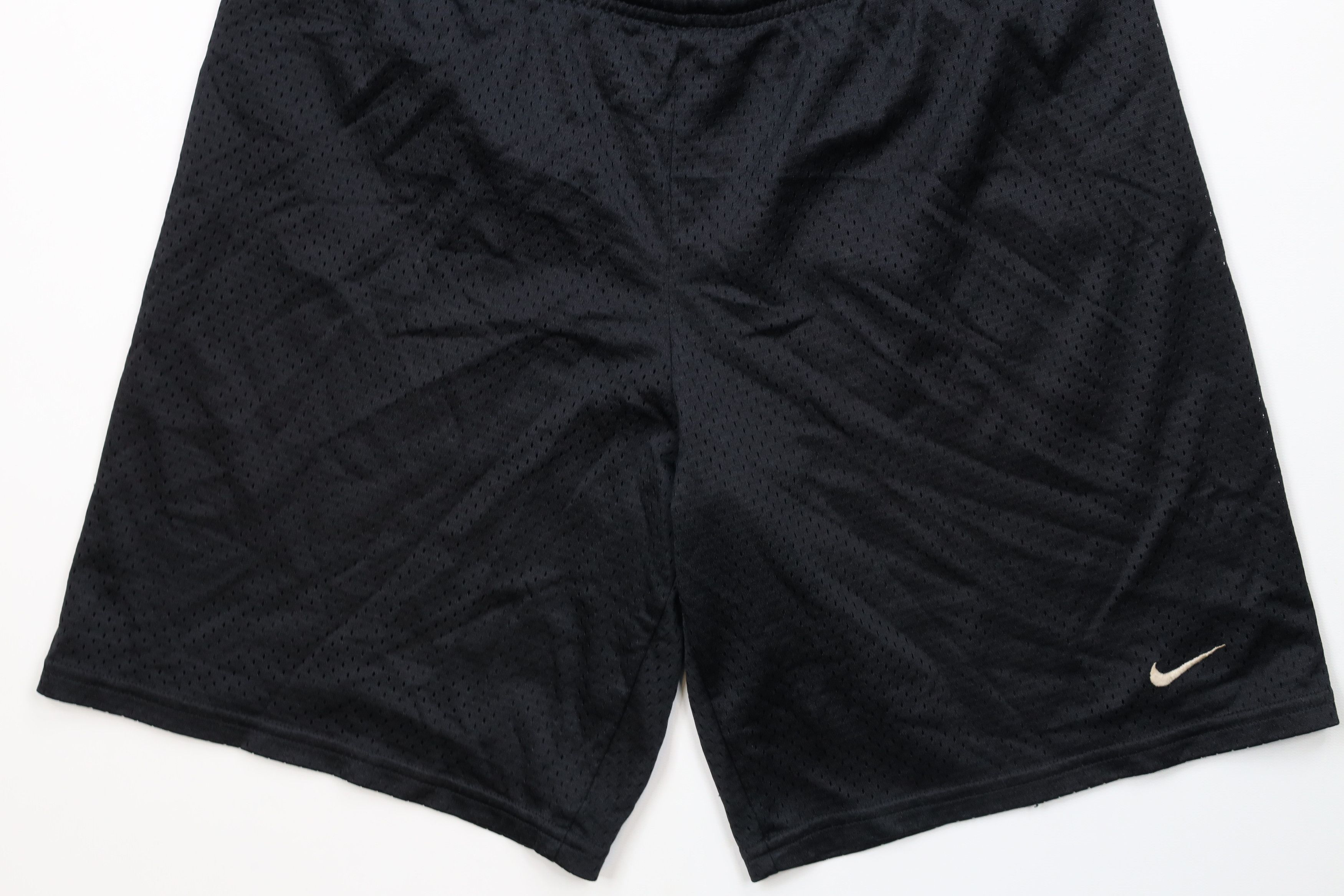 Nike × Vintage Vintage 90s Nike Mini Swoosh Above Knee Mesh Shorts Black Size US 34 / EU 50 - 3 Thumbnail