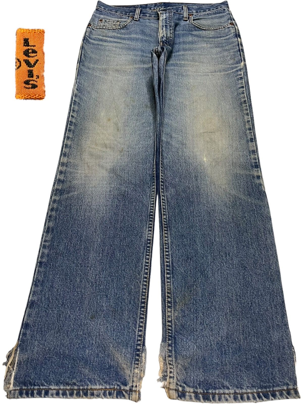 Levi's × Levi's Vintage Clothing Vintage 80s Levis 630 Orange Tab Mud Wash Rip Baggy Jeans Size US 33 - 1 Thumbnail